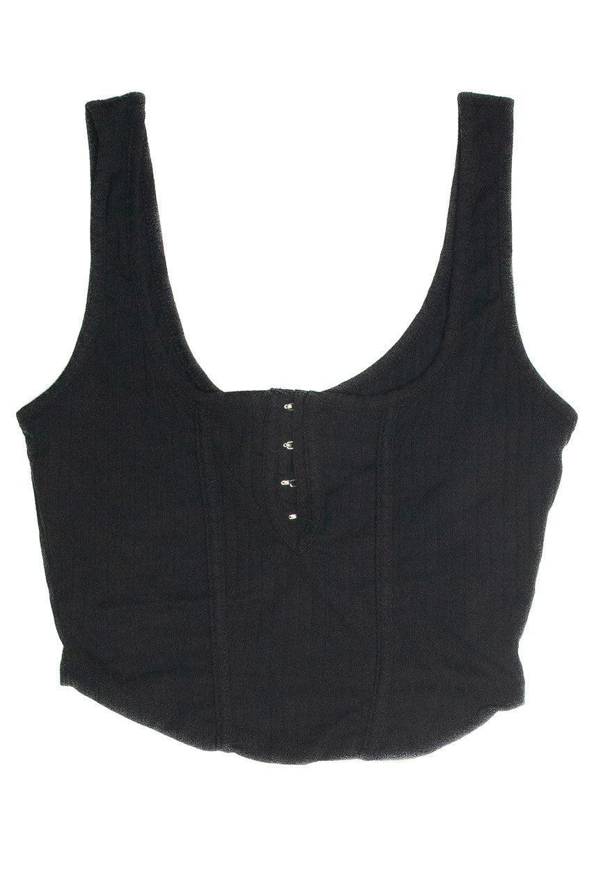 Black Hook and Eye Ribbed Cami Product Image