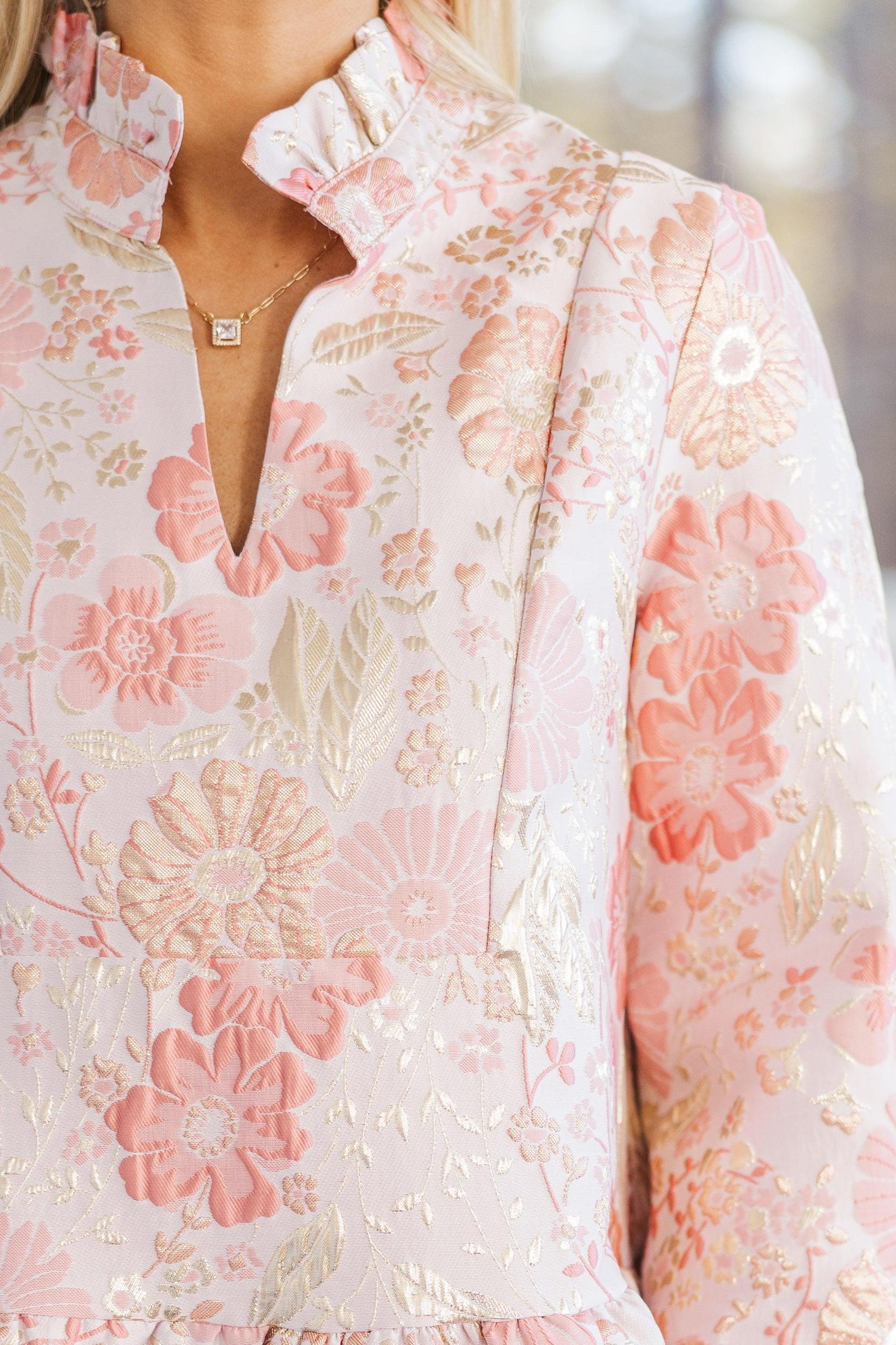 Always On My Mind Pink Floral Dress Female Product Image