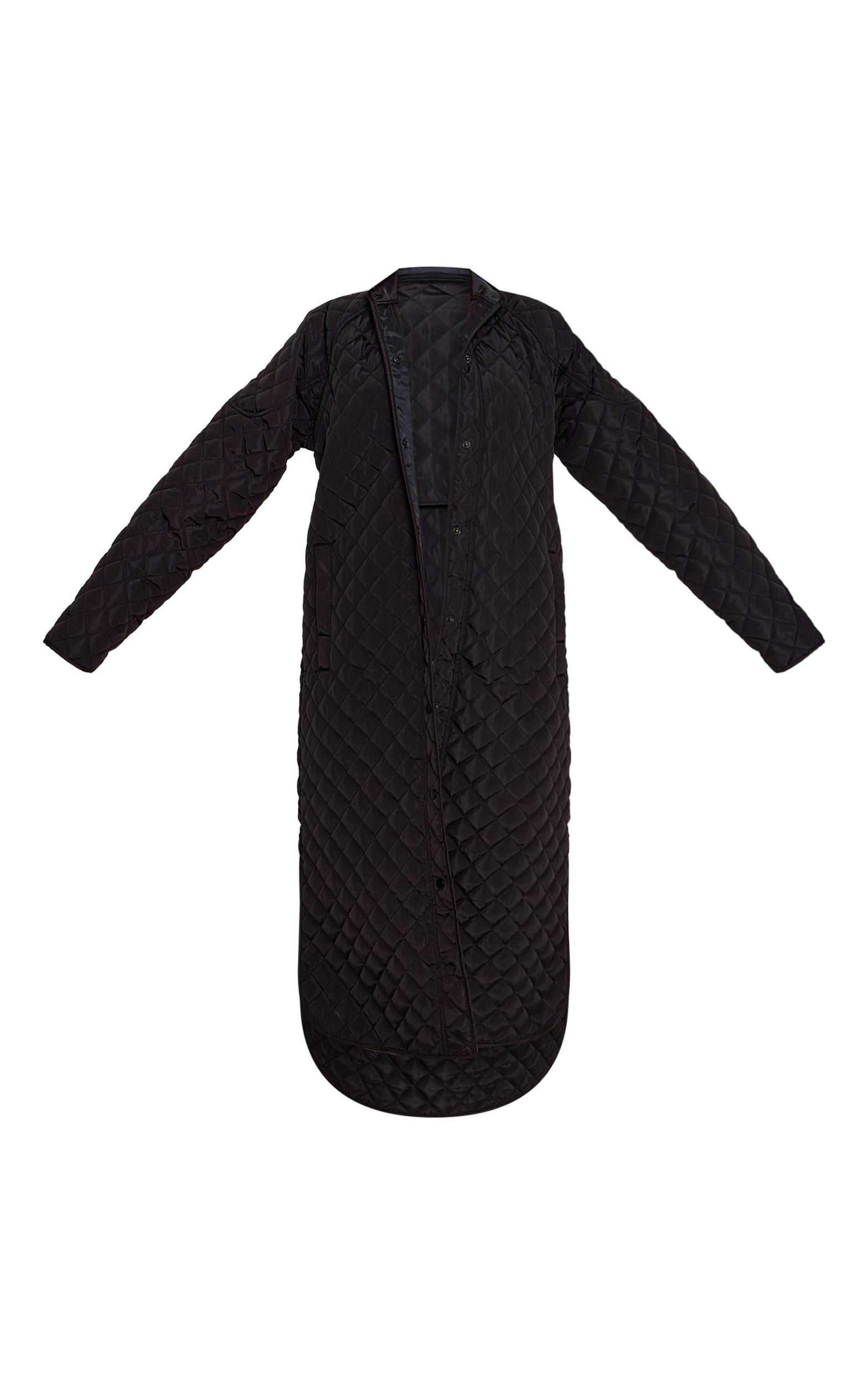 Black Maxi Quilted Coat Product Image