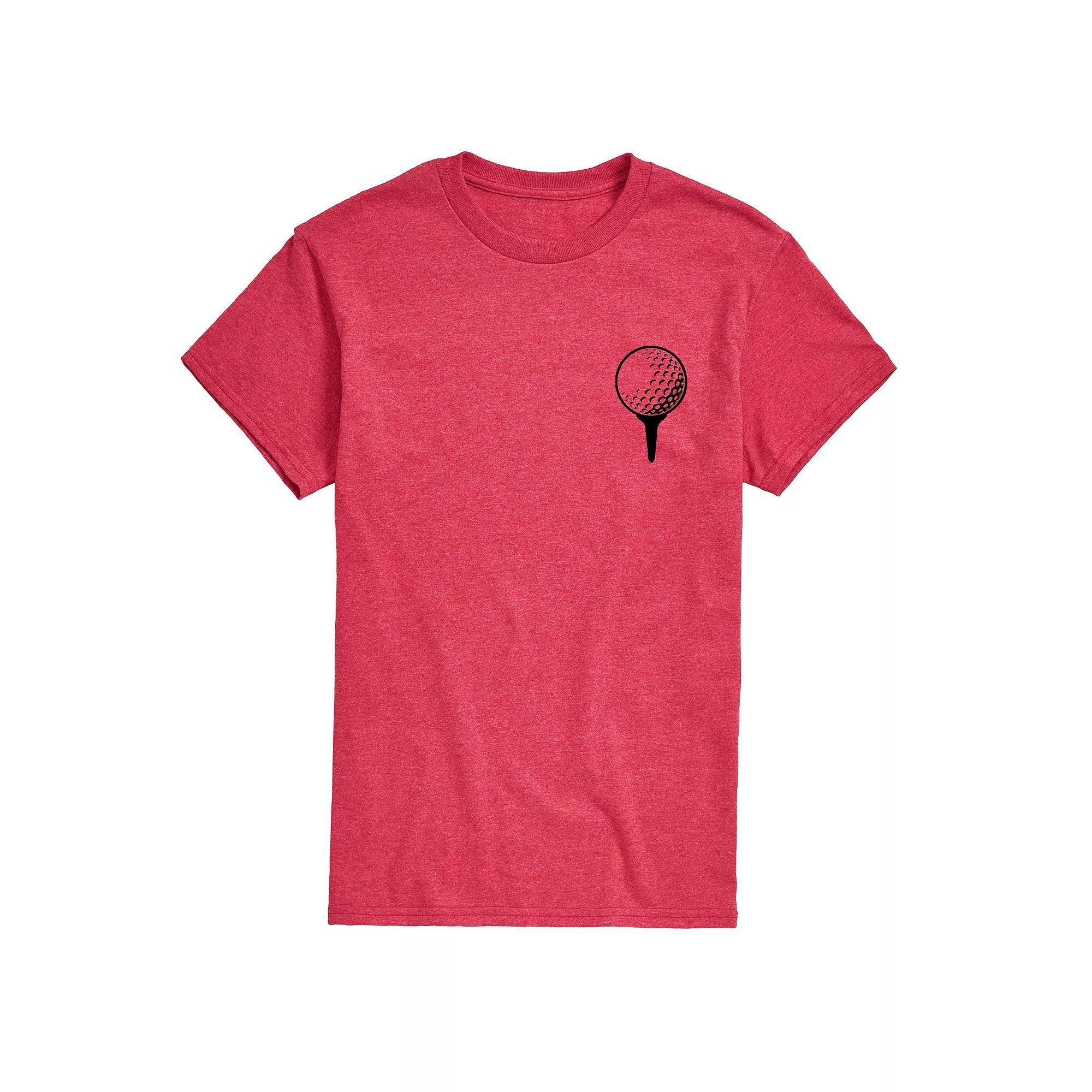 Men's Golf Ball on Tee Graphic Tee, Size: Large, Red Product Image