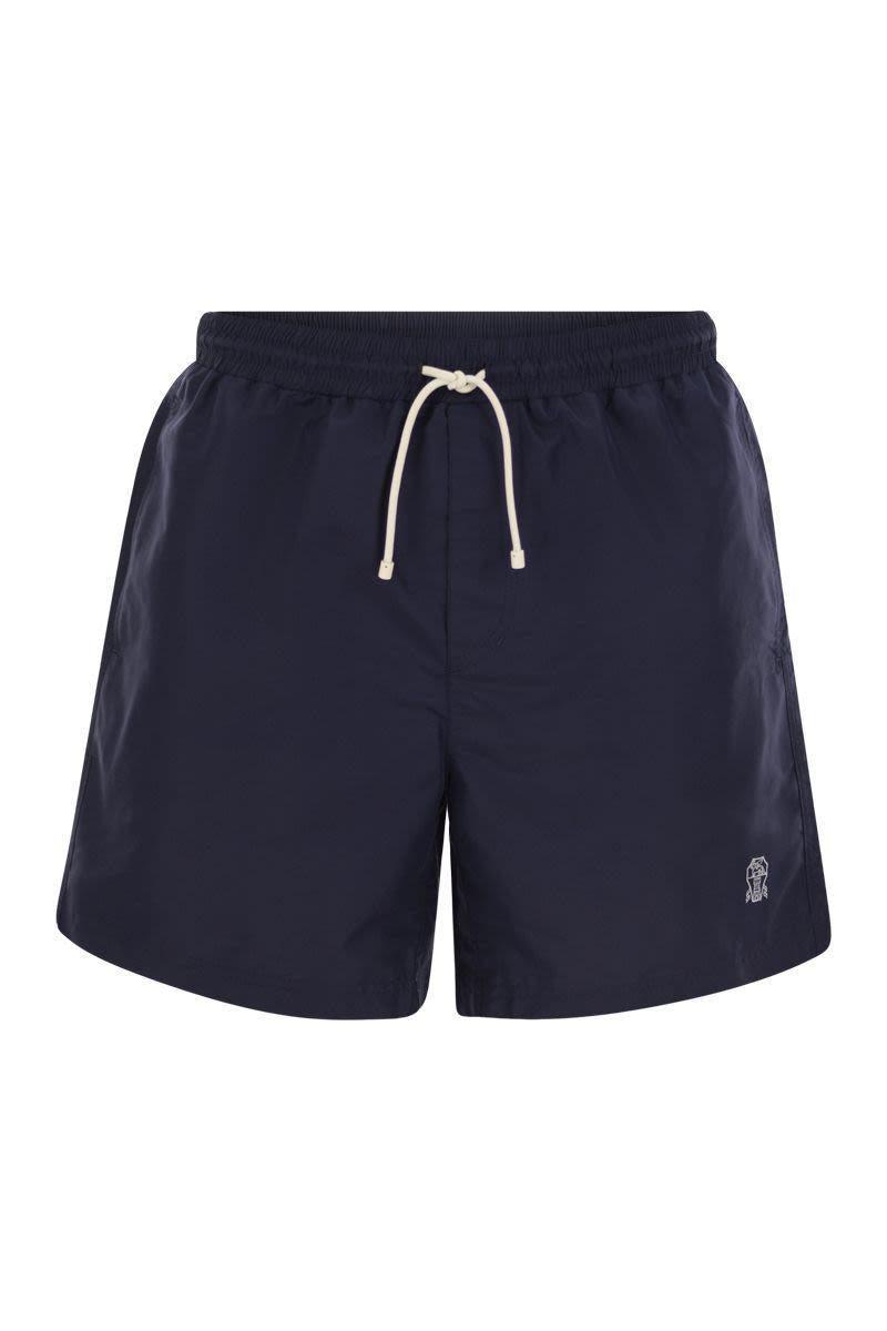 BRUNELLO CUCINELLI Drawstring Swim Shorts In Blue Product Image