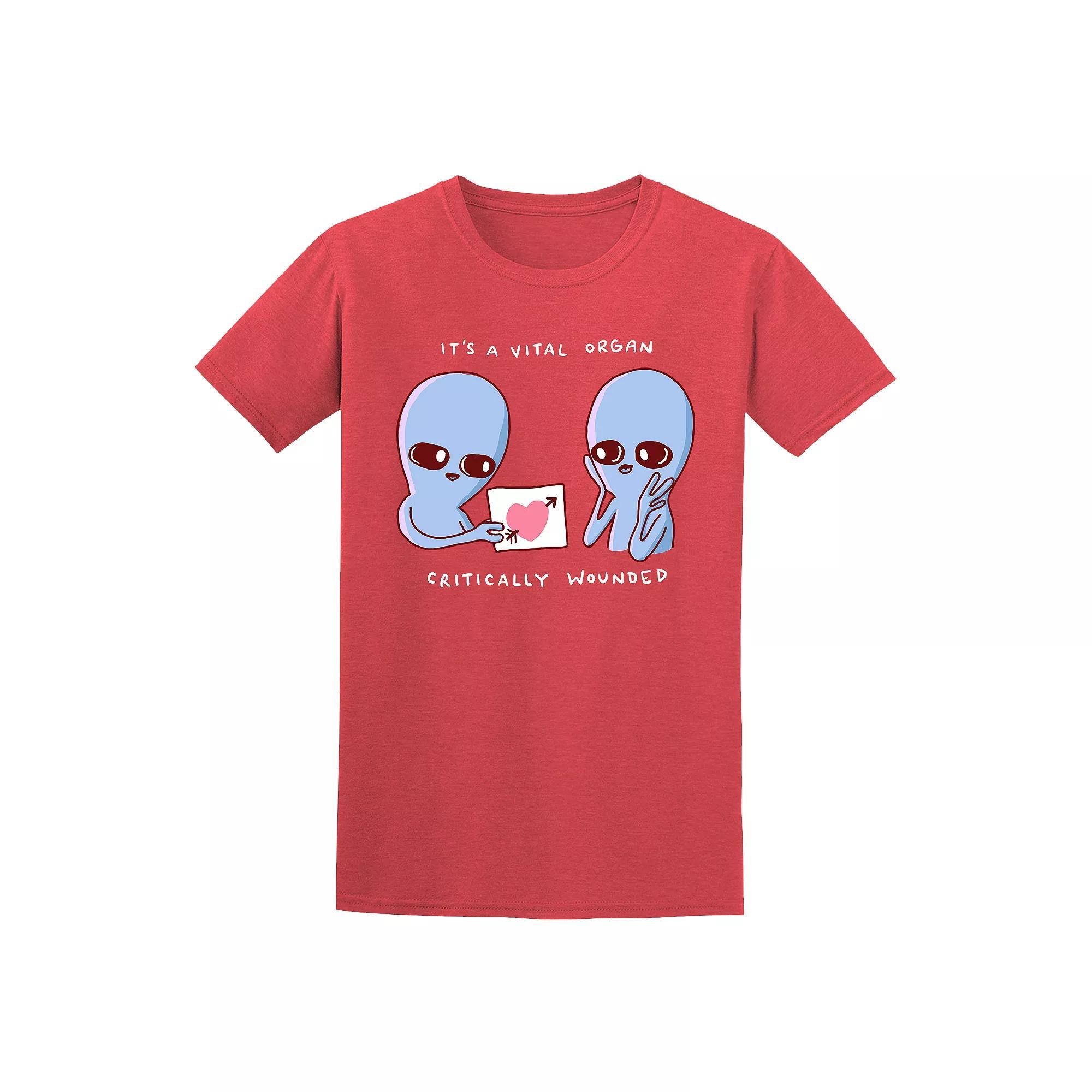 Men's COLAB89 by Threadless Strange Planet Tee, Size: Medium, Grey Red Product Image