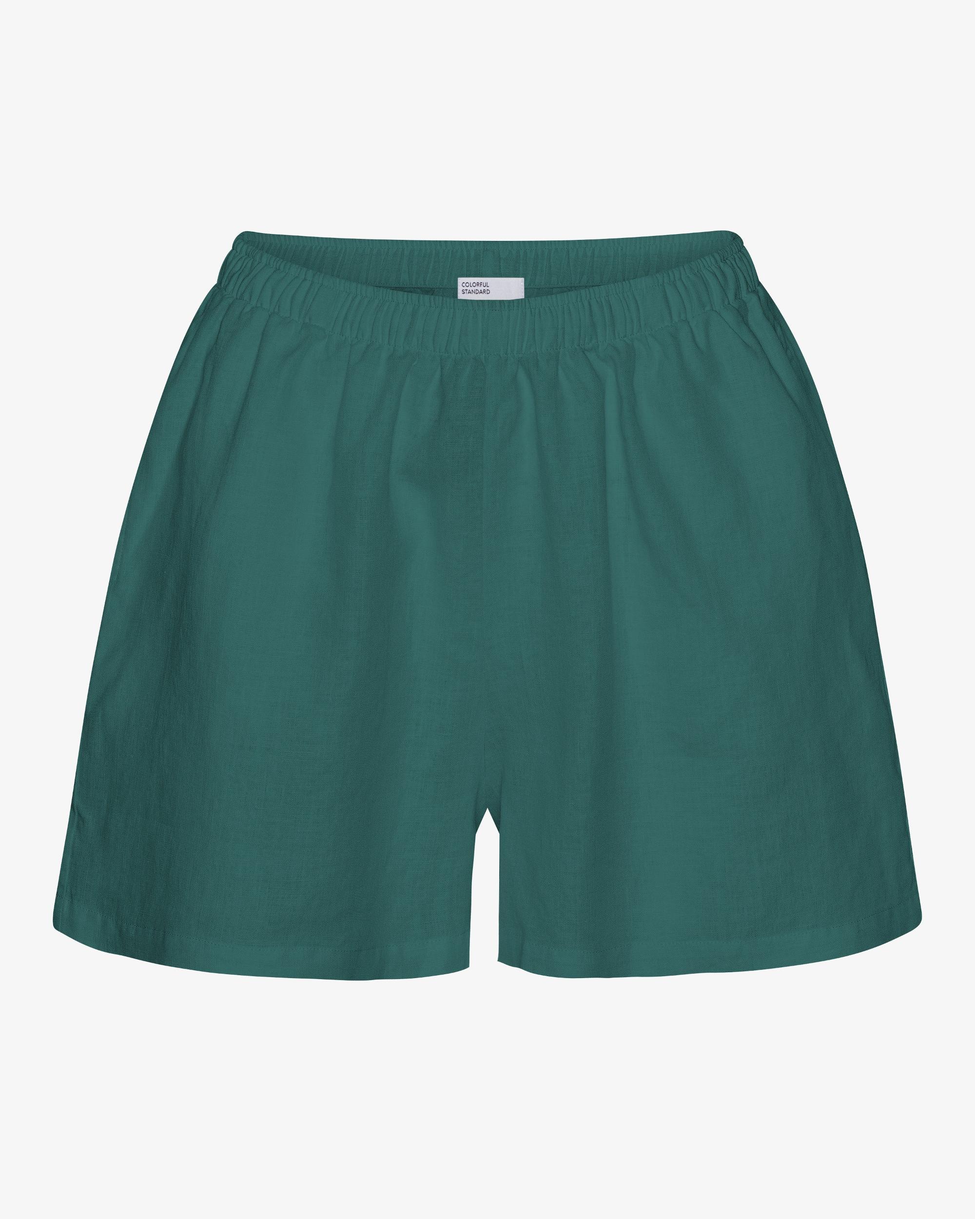 Linen Shorts - Petrol Blue Product Image