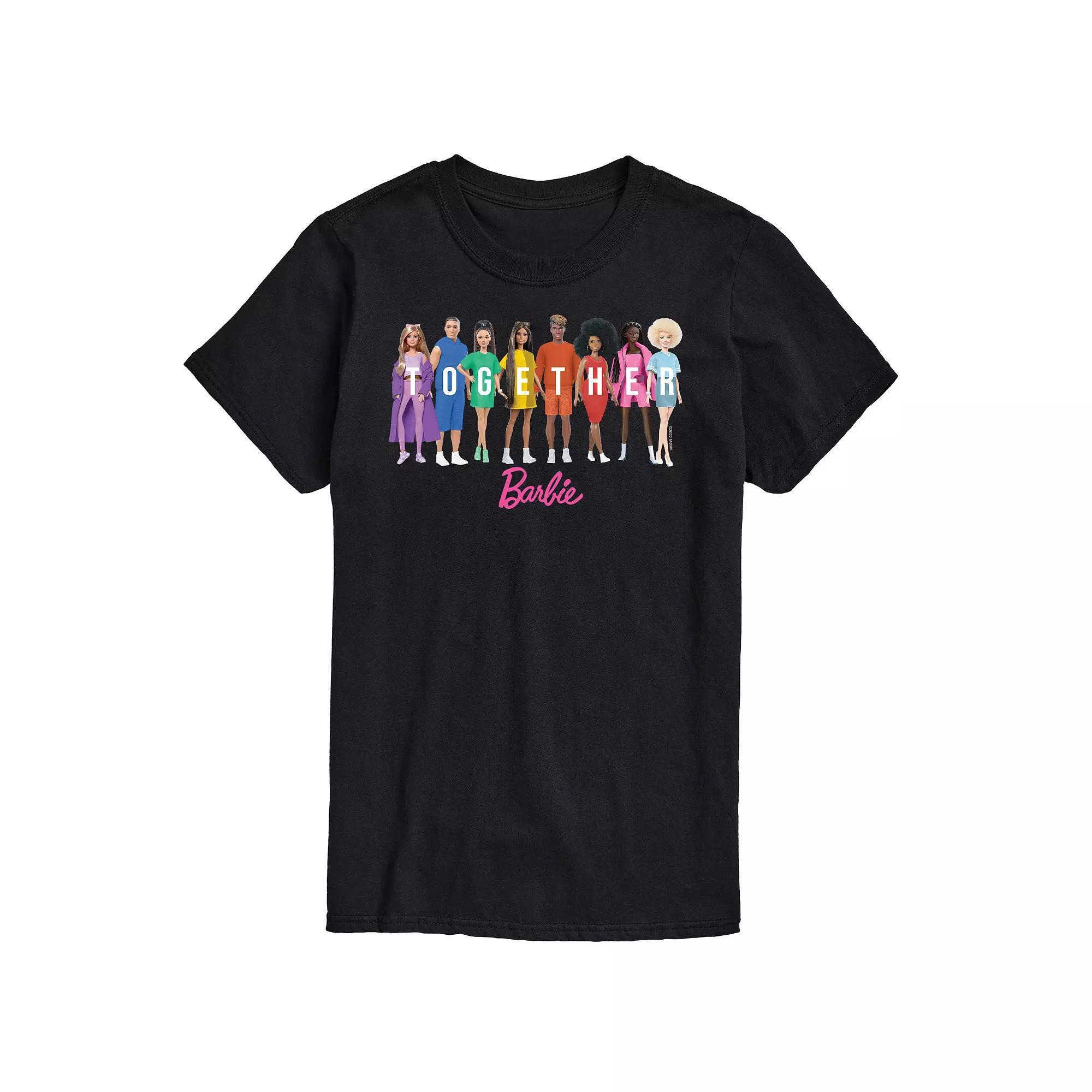 Men's Barbie Together Pride Graphic Tee, Size: Large, Black Product Image