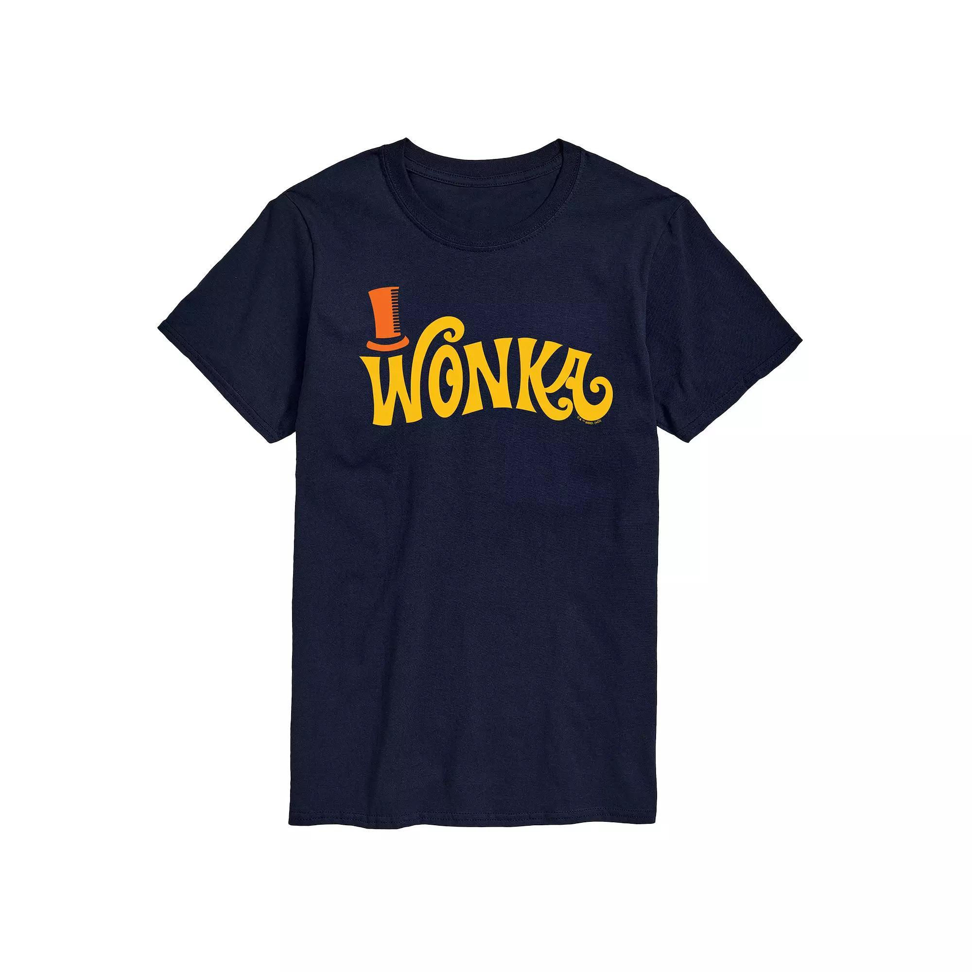 Men's Willy Wonka Retro Willy Wonka Logo Graphic Tee, Size: Small, Blue Product Image