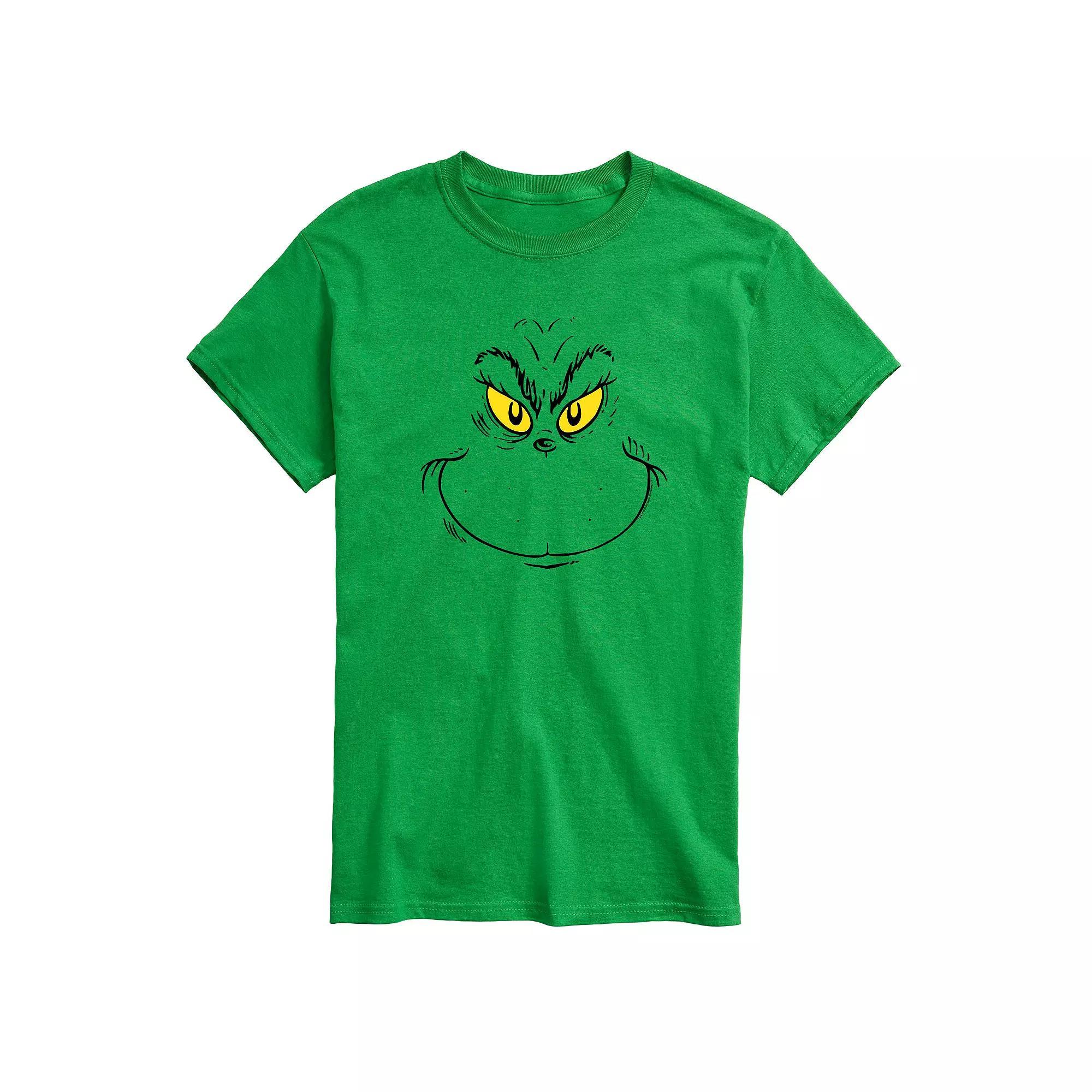Big & Tall Dr. Seuss Grinch Face Tee, Men's,  Product Image