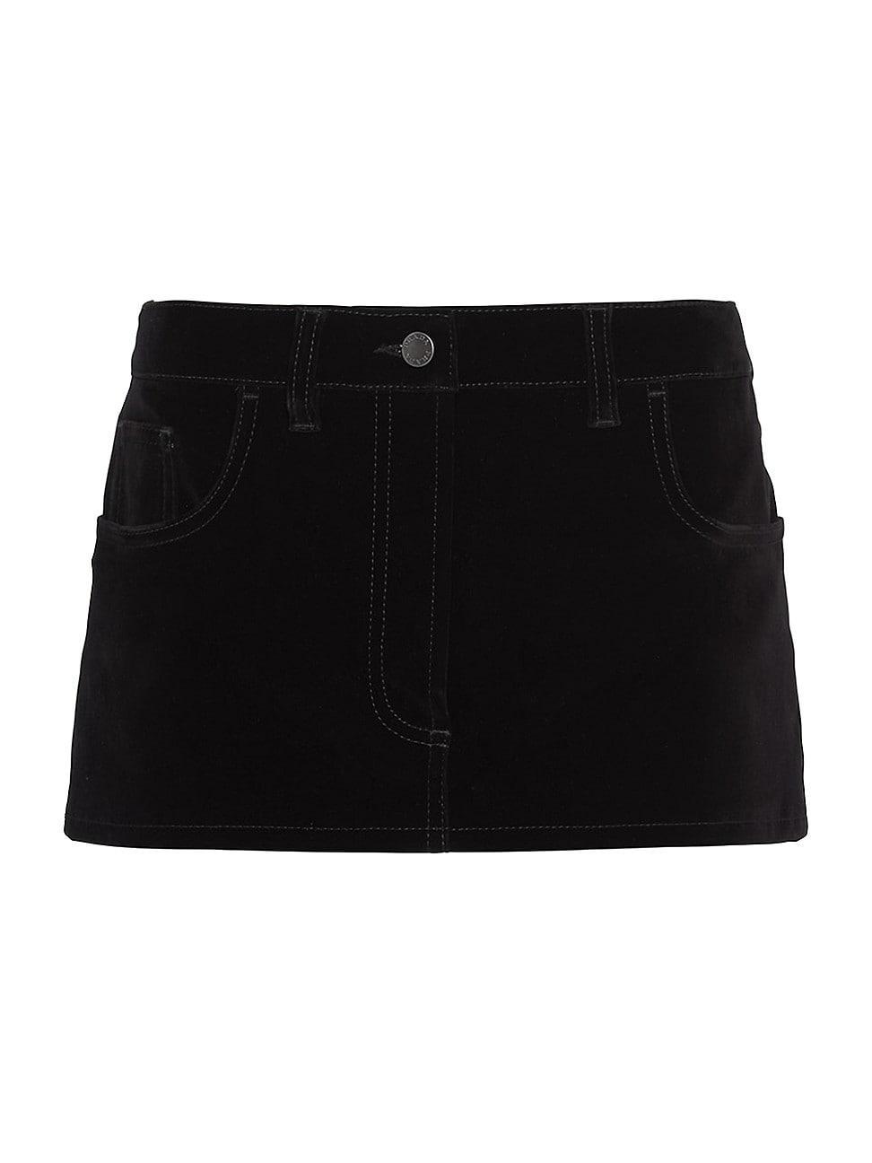 Womens Velvet Denim Miniskirt Product Image