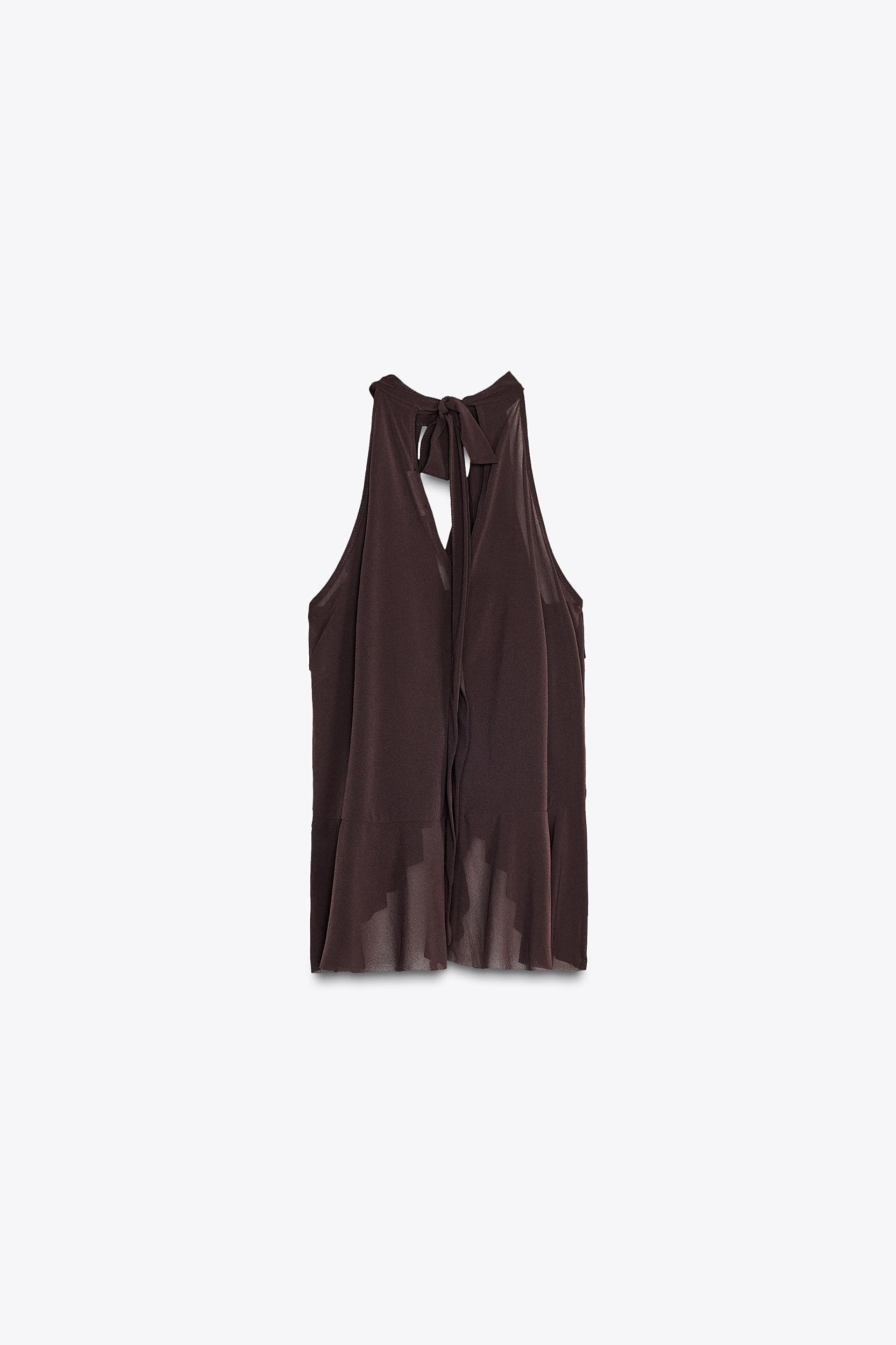 RUFFLED HALTER TOP Product Image