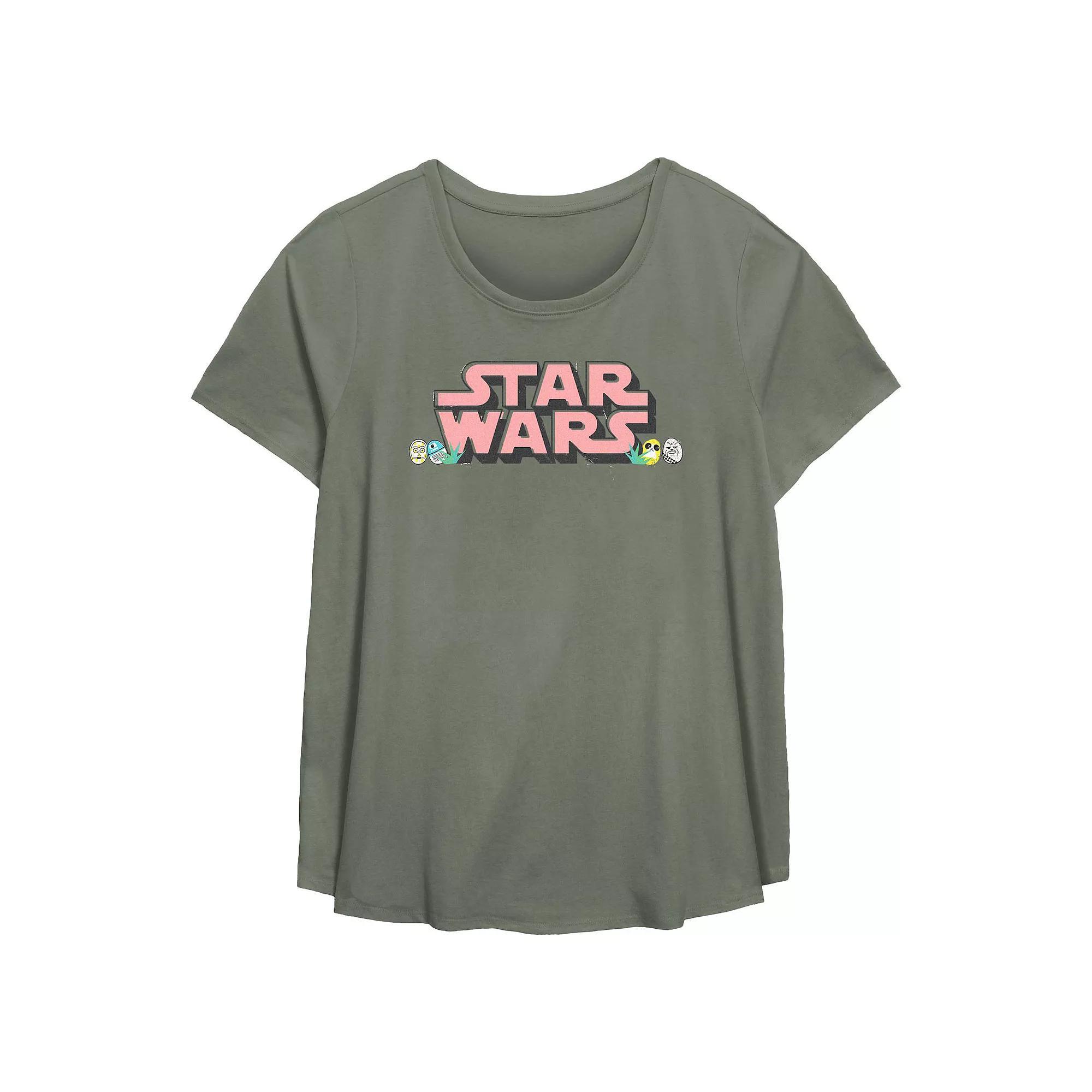 Plus Size Star Wars Easter Eggs Flowy Graphic Tee, Women's, Size: 1XL, Green Product Image