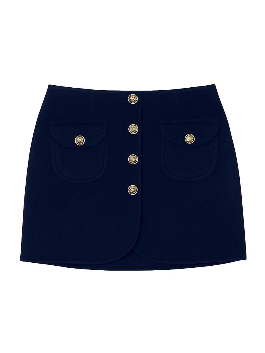 Womens Double-Faced Short Wool Skirt Product Image
