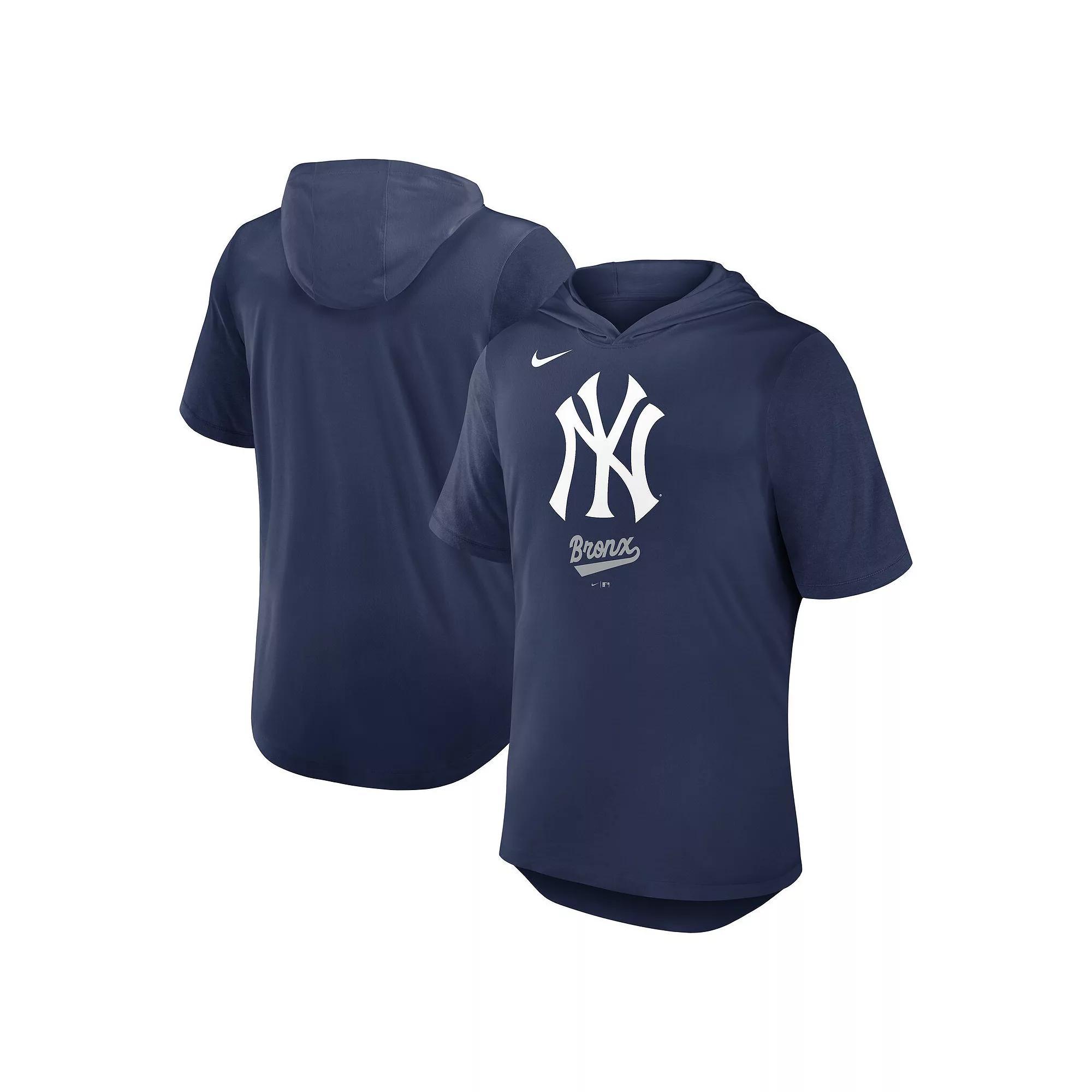 Men's Nike Navy New York Yankees Tri-Blend Performance Hoodie T-Shirt,  Product Image