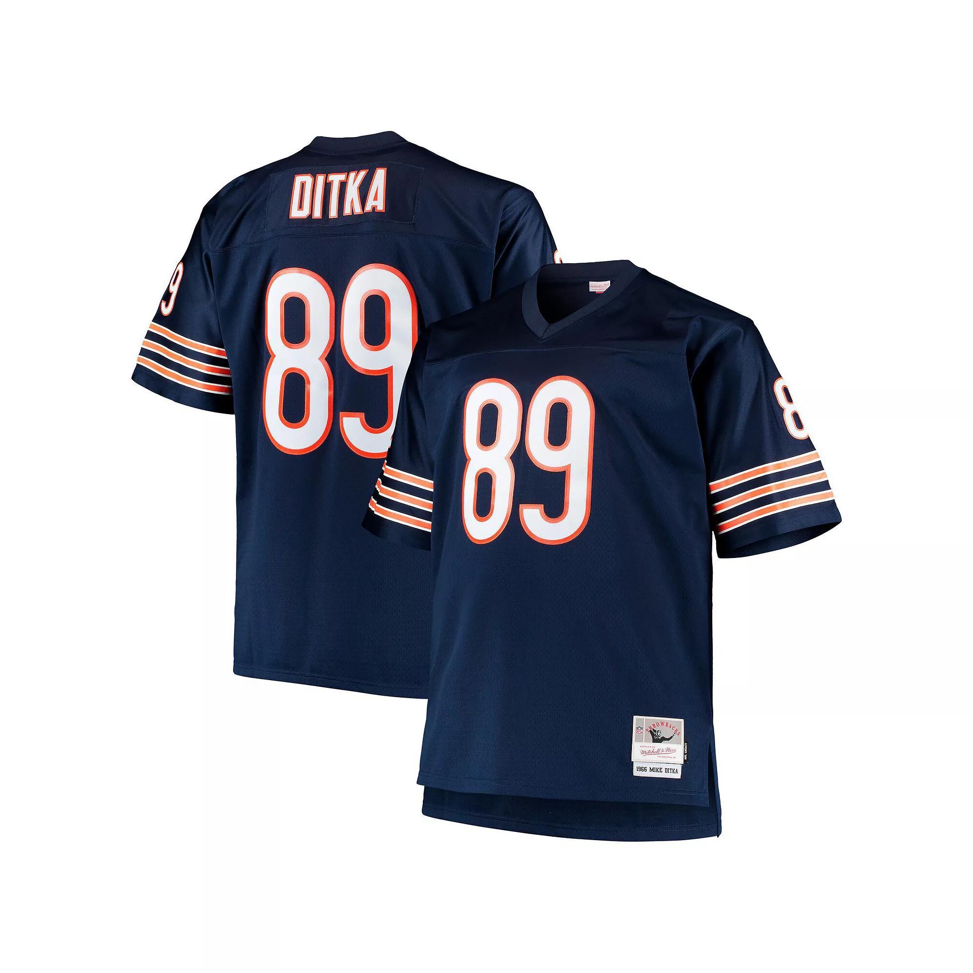 Men's Mitchell & Ness Mike Ditka Navy Chicago Bears Big & Tall 1966 Retired Player Replica Jersey, Size: 5XLT, Blue Product Image