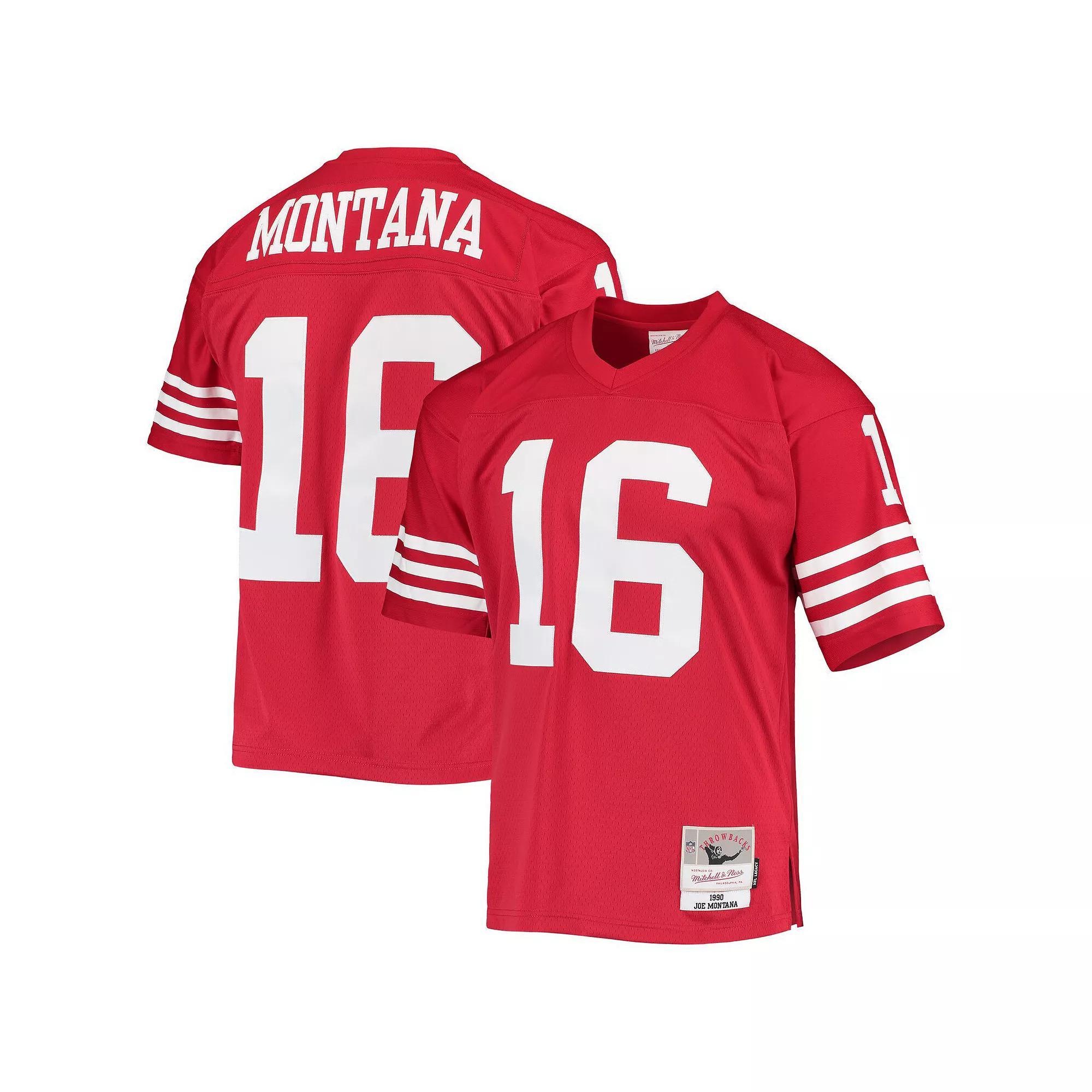 Men's Mitchell & Ness Joe Montana Scarlet San Francisco 49ers Legacy Replica Jersey, Size: 4XL, Red Product Image