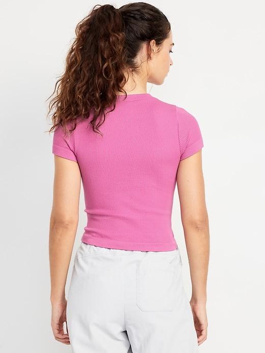 Fitted Seamless Ribbed T-Shirt Product Image