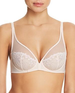 Delice Two-Part Full-Cup Sheer Plunge Bra Product Image