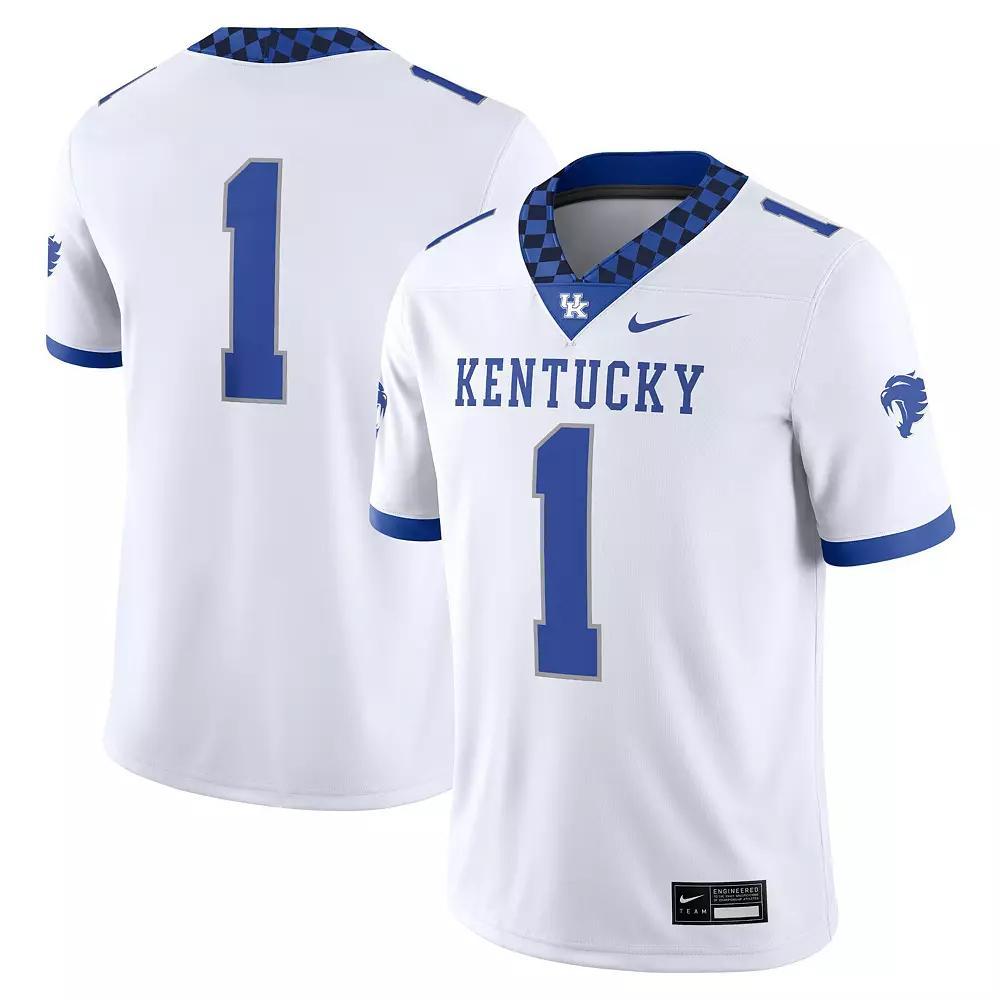 Men's Nike #1 White Kentucky Wildcats Game Jersey,  Product Image