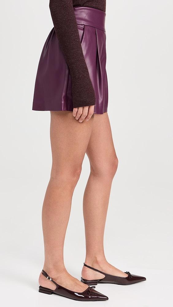 Susana Monaco Faux Leather Pleated Shorts | Shopbop Product Image