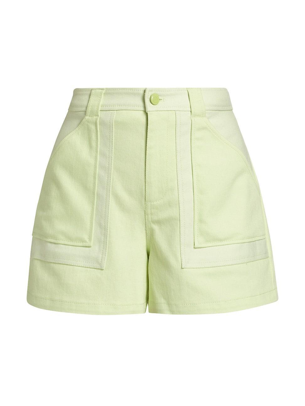 Womens Sanam Twill Colorblocked Shorts Product Image
