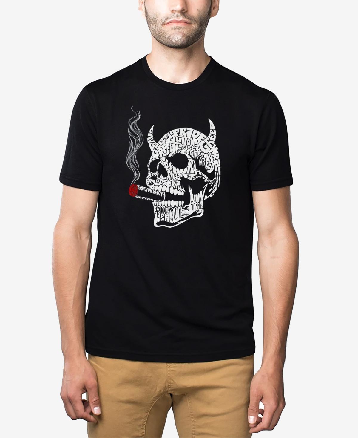 La Pop Art Mens 7 Deadly Sins Skull Premium Blend Word Art T-Shirt Product Image