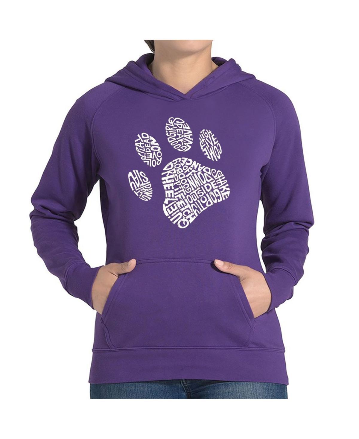 La Pop Art Womens Word Art Hooded Sweatshirt -Dog Paw Product Image