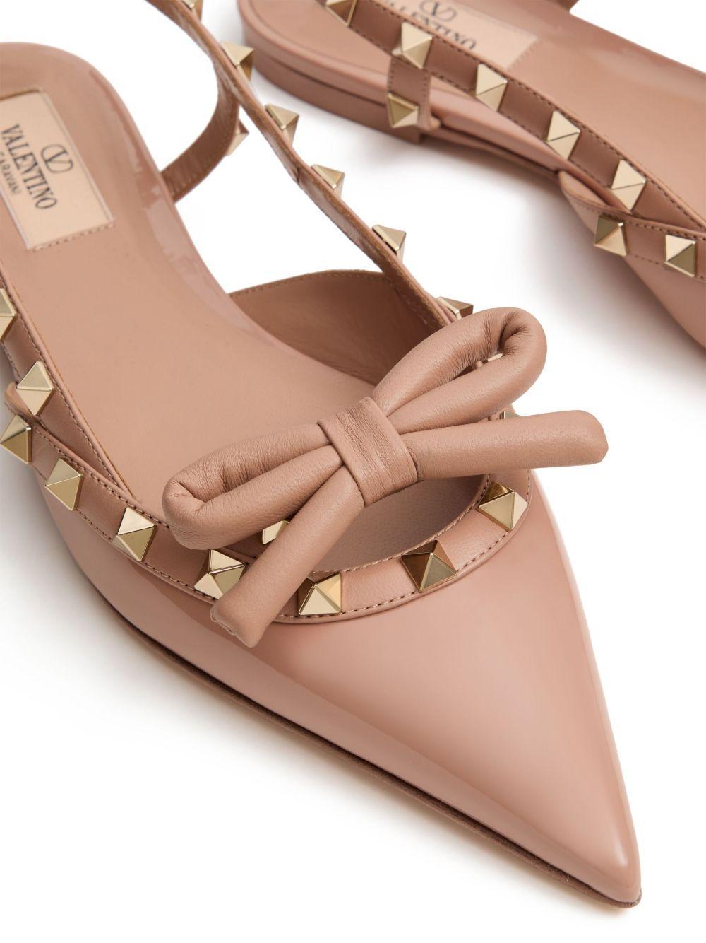 Rockstud Bow slingback ballerina shoes  Product Image