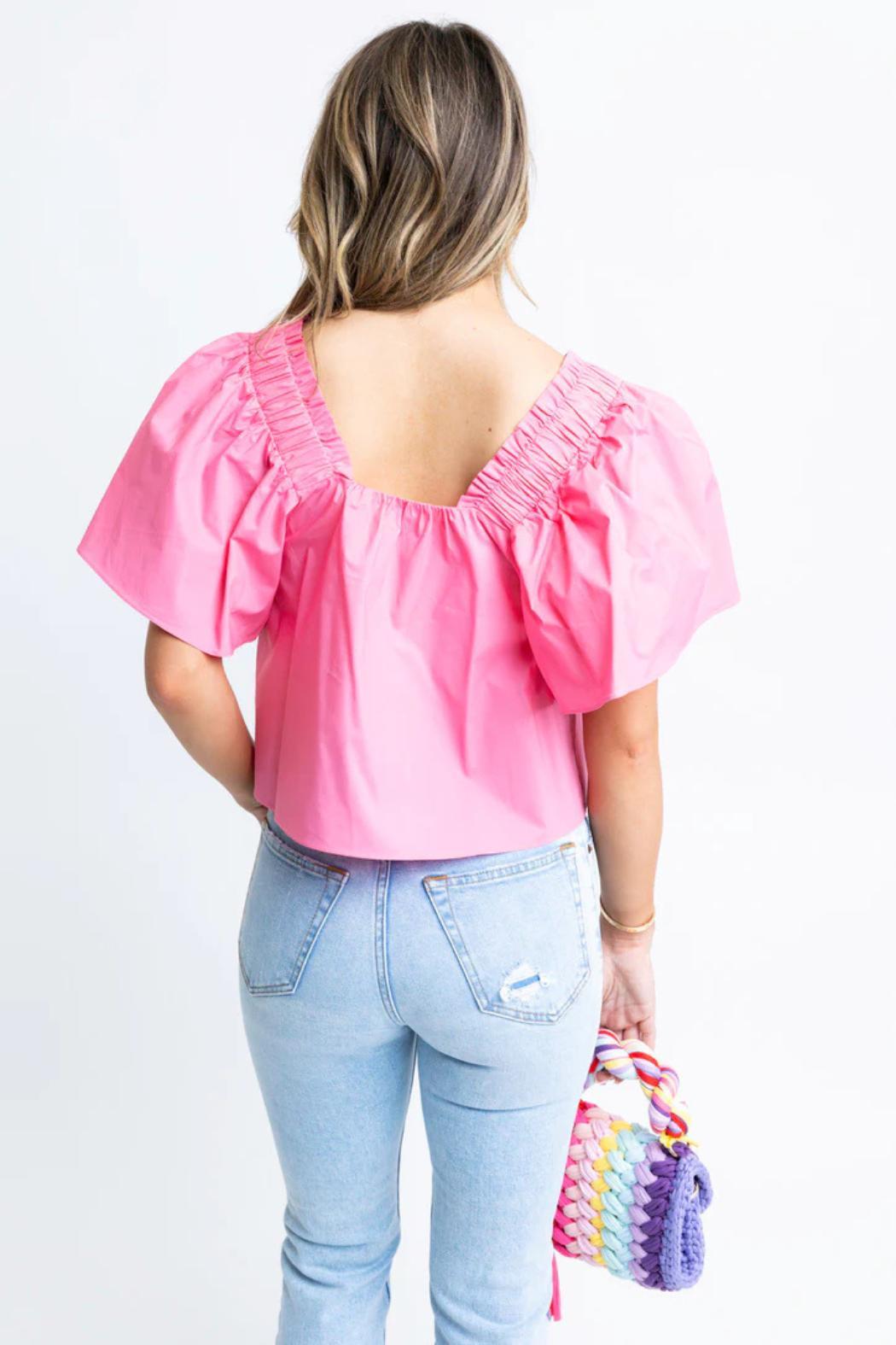 Flutter Sleeve Poplin Top Product Image