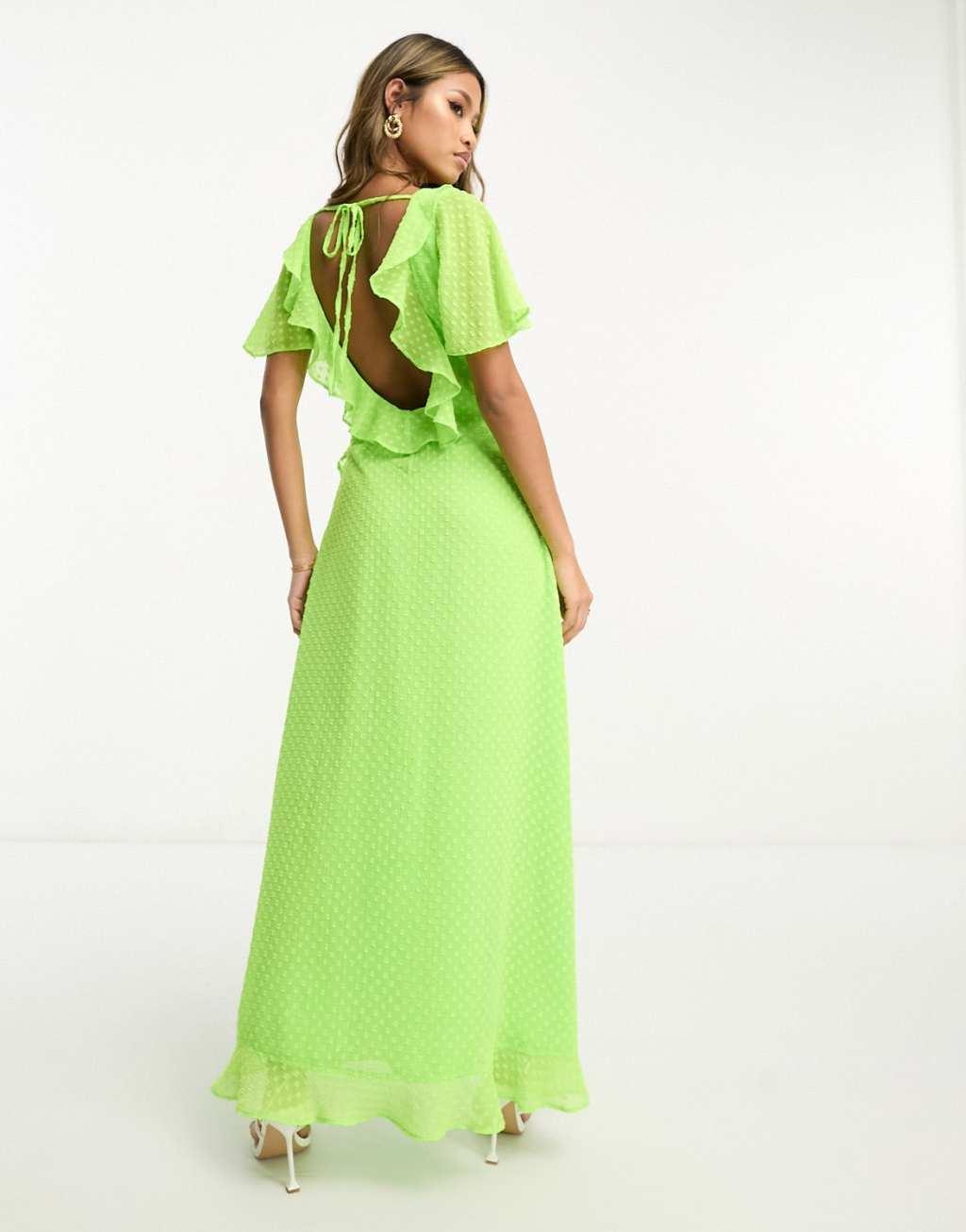 ASOS DESIGN frill detail wrap maxi dress Product Image