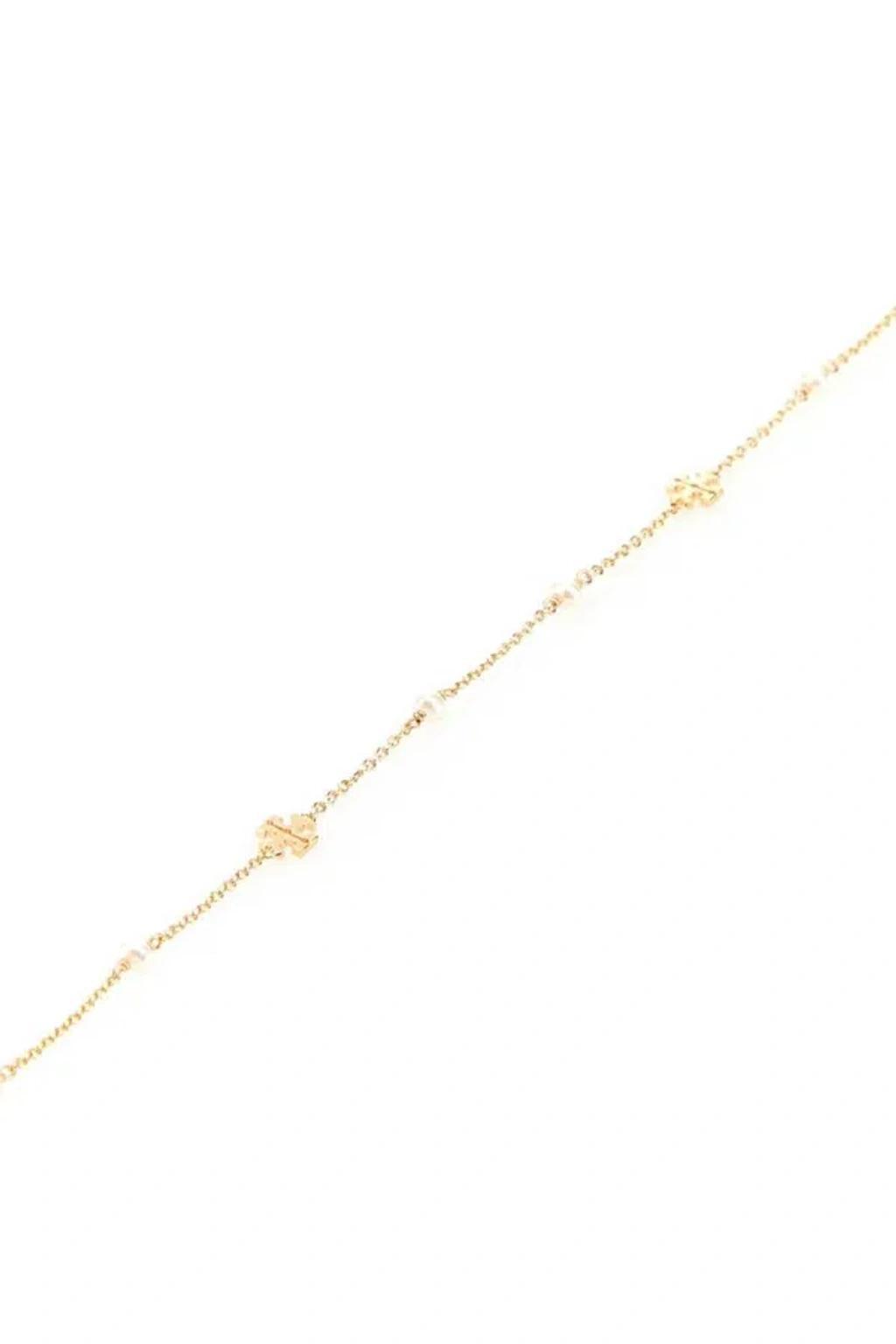 TORY BURCH Silver Metal Delicate Kira Necklace In Gold Product Image