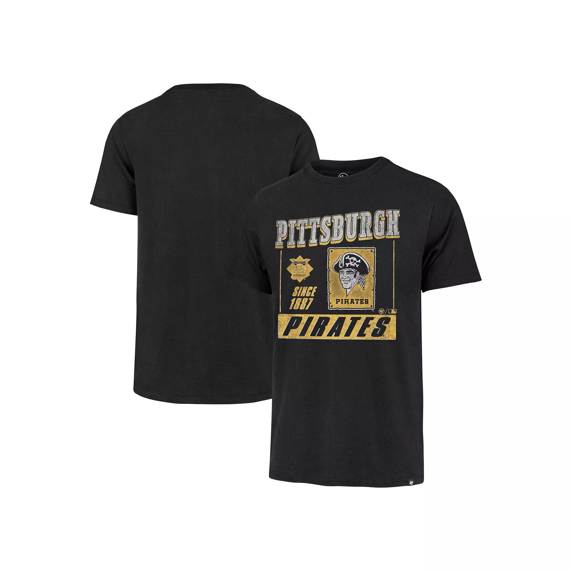 Men's '47 Black Pittsburgh Pirates Outlast Franklin T-Shirt, Size: Medium Product Image