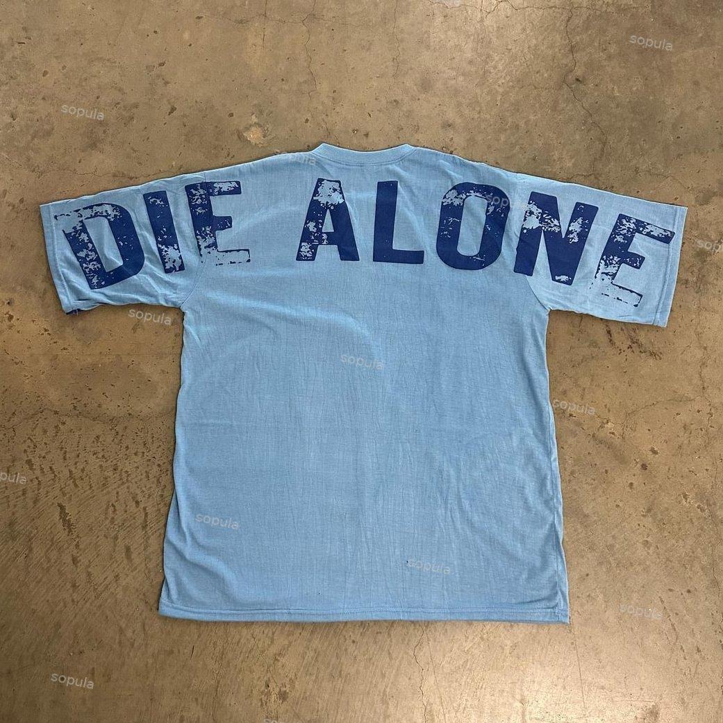 Vintage Nothing Wrong Die Alone Graphic Print Cotton T-Shirt Product Image