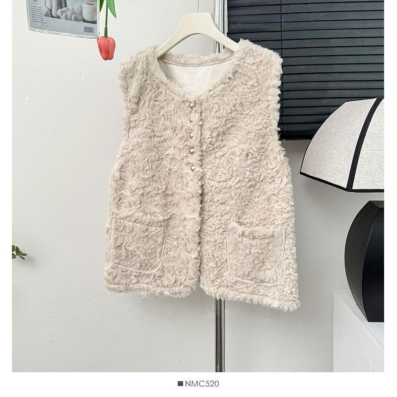 Button-Up Fleece Vest Product Image