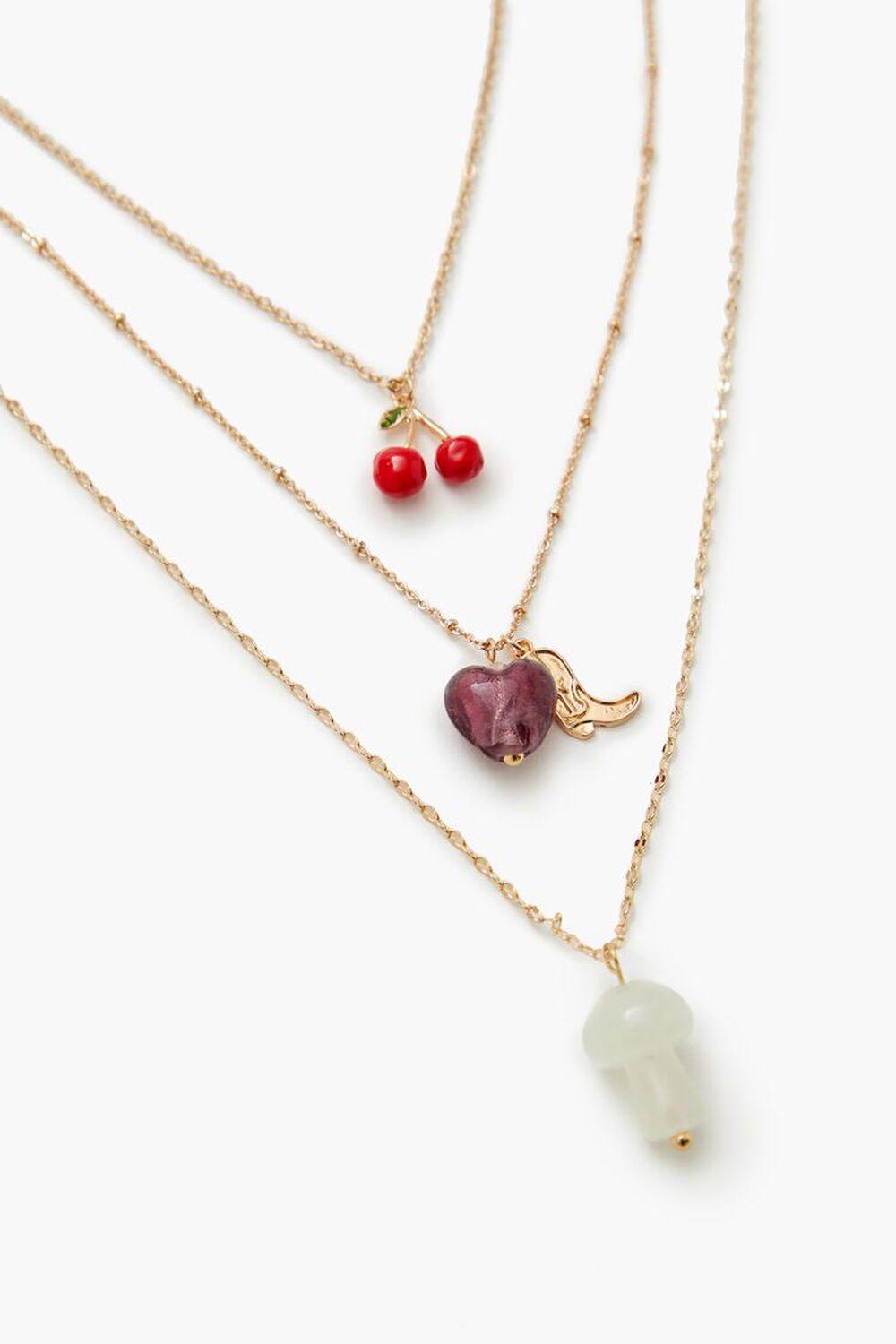 Faux Stone Charm Necklace Set | Forever 21 Product Image