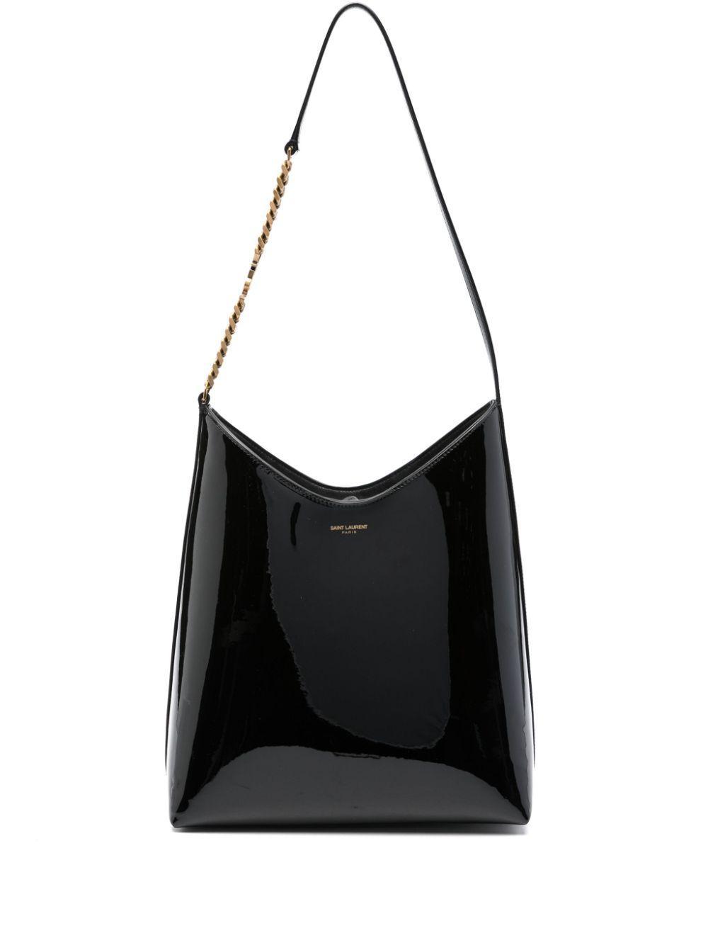 SAINT LAURENT Rendez-vous Patent-leather Shoulder Bag In Black Product Image