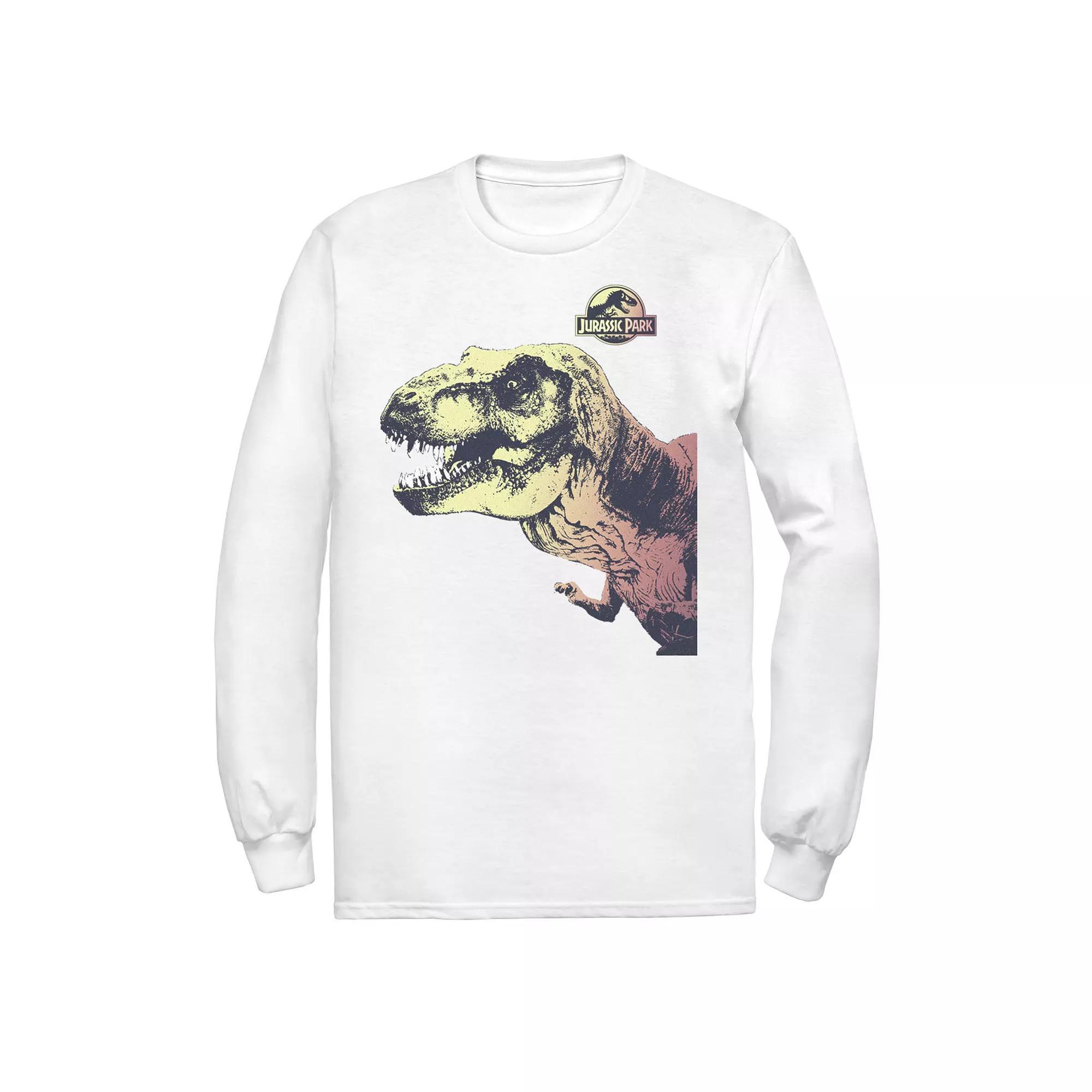 Men's Jurassic Park T-Rex Sunset Color Fill Product Image