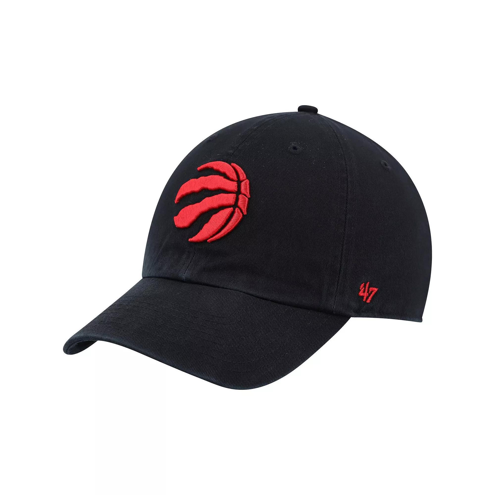 Men's '47 Black Toronto Raptors Alternate Logo Team Clean Up Adjustable Hat, Rpt Black Product Image