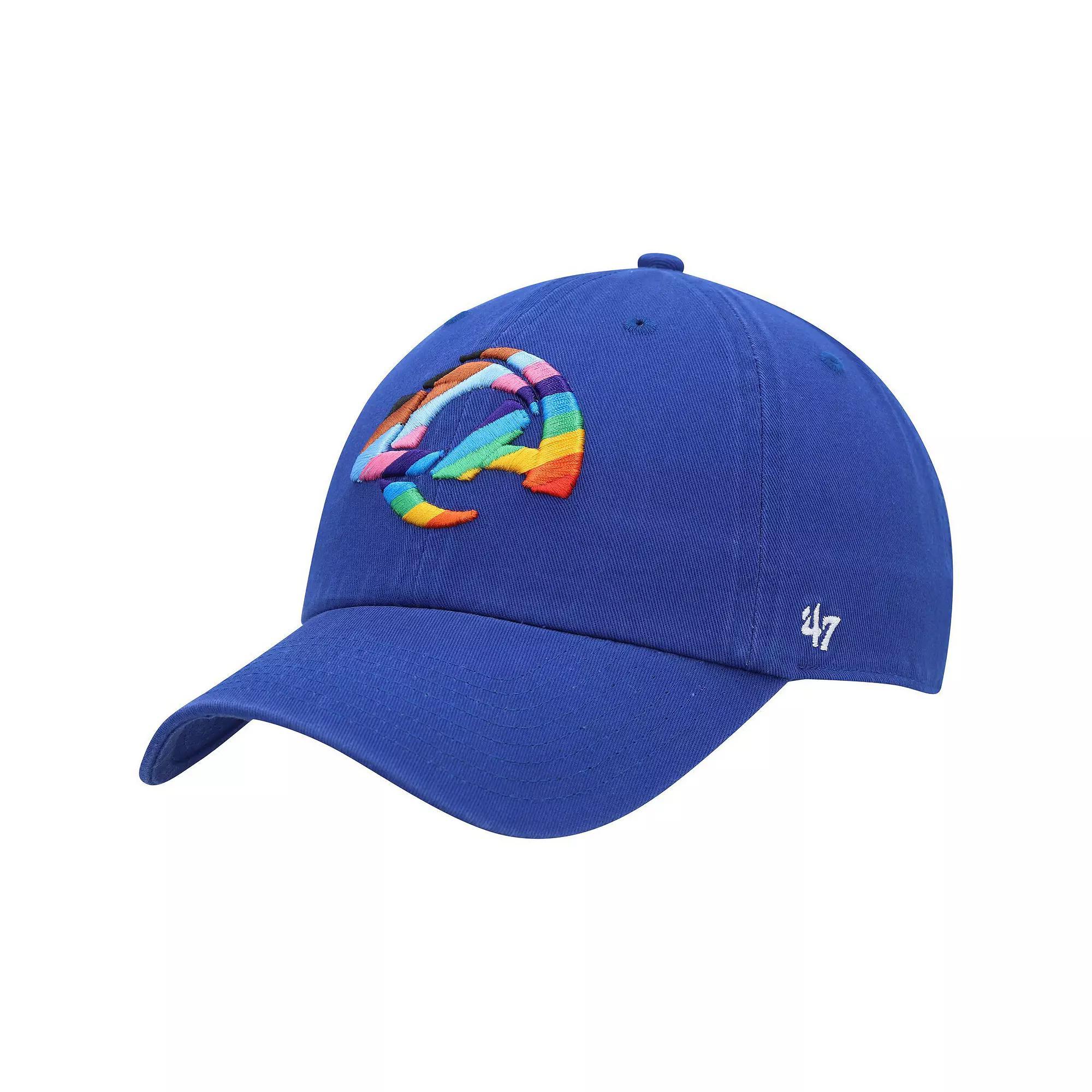 Men's '47 Royal Los Angeles Rams Pride Clean Up Adjustable Hat, Blue Product Image