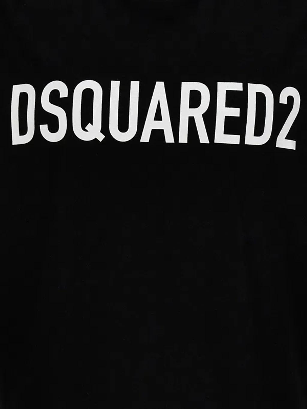 DSQUARED2 Mens Black Brand-print Crewneck Regular-fit Cotton-jersey T-shirt Product Image