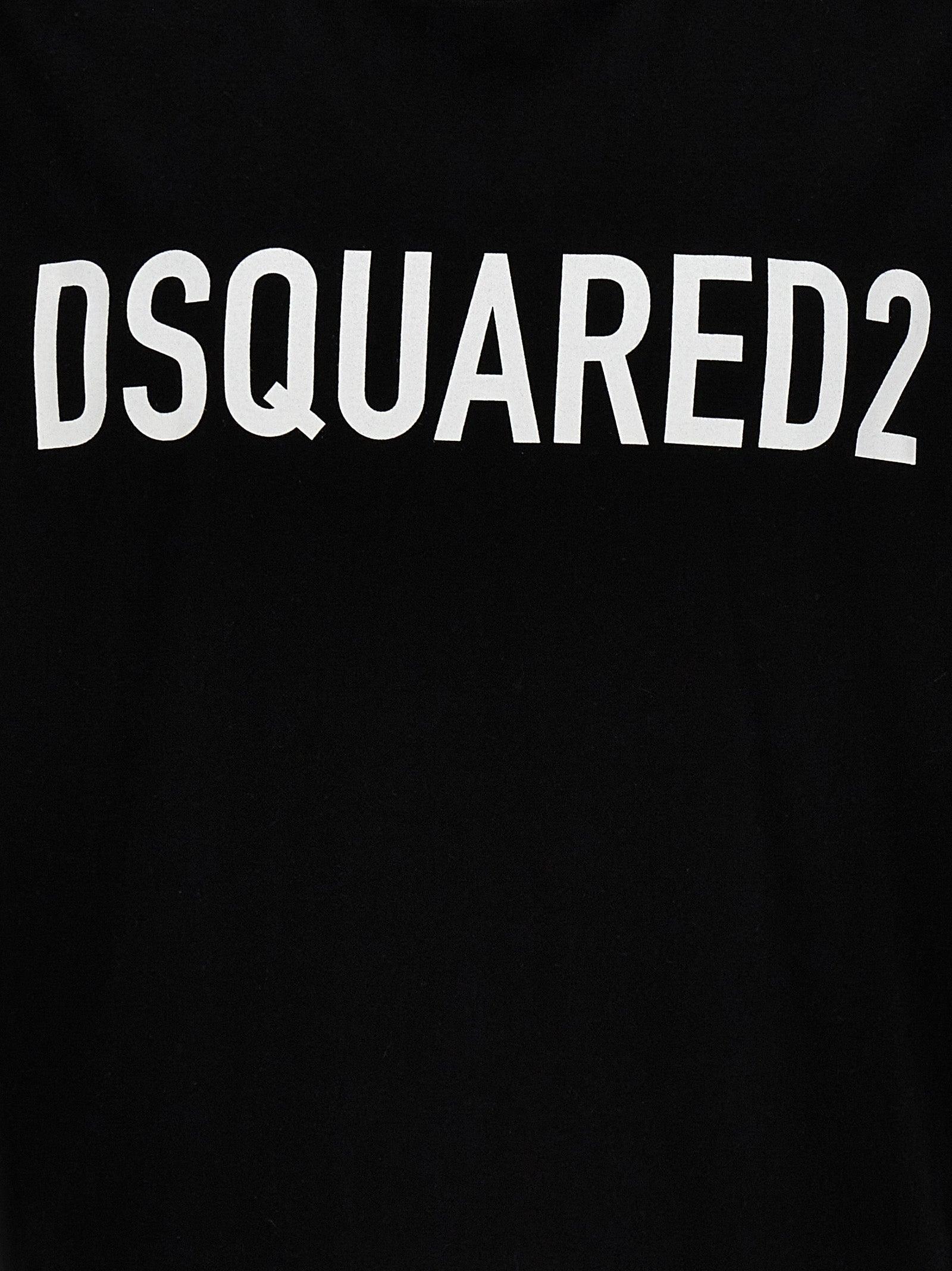 DSQUARED2 Mens Black Brand-print Crewneck Regular-fit Cotton-jersey T-shirt Product Image
