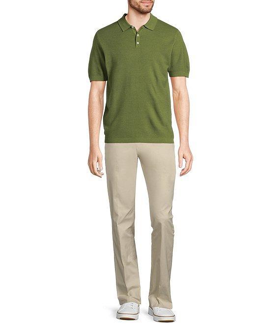 Murano Big & Tall Solid Textured Polo Short Sleeve Sweater Product Image