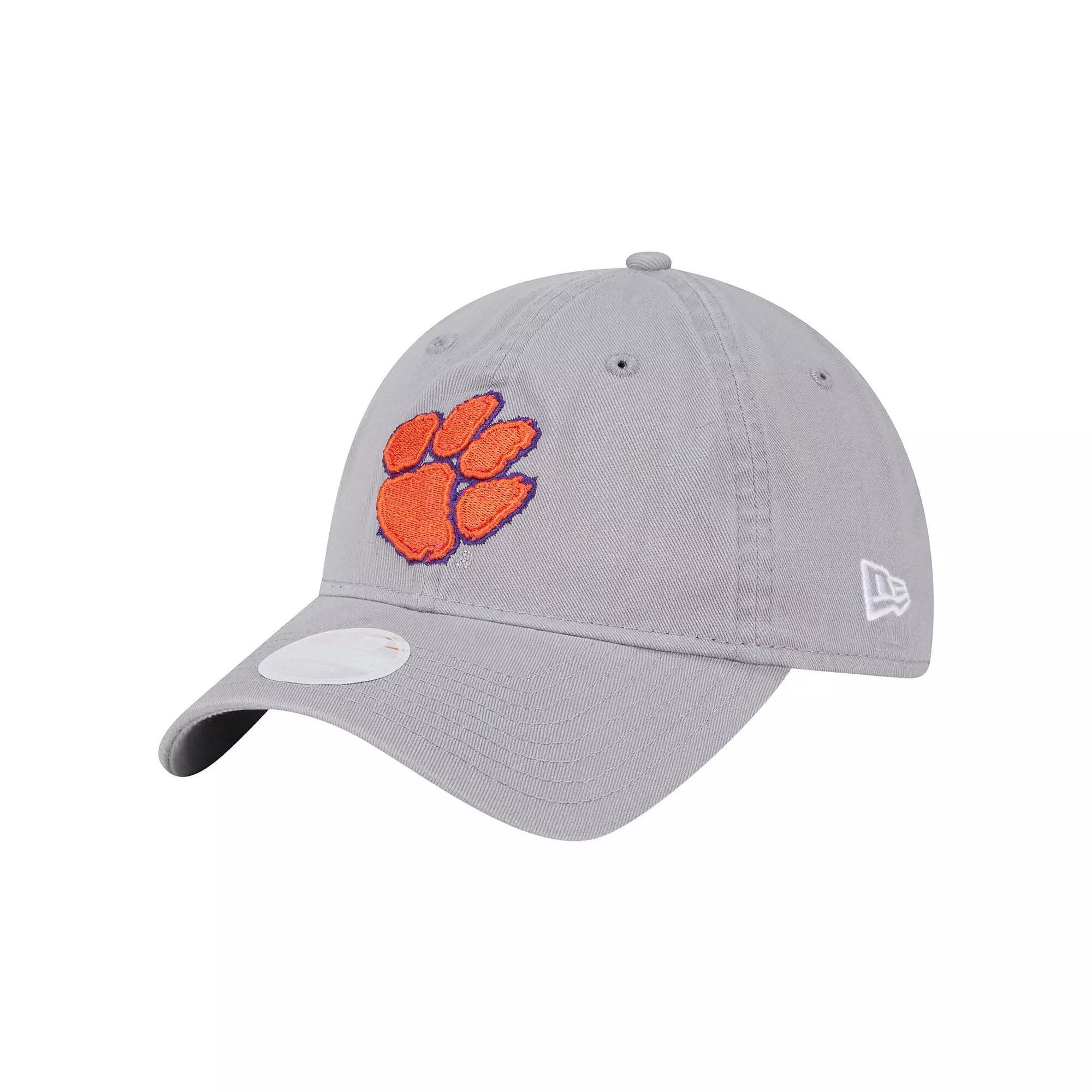 Women's New Era  Gray Clemson Tigers Logo 9TWENTY Adjustable Hat, Grey Product Image