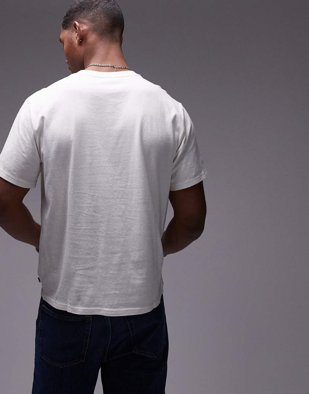 Levi's archive logo print relaxed fit t-shirt in off white Product Image