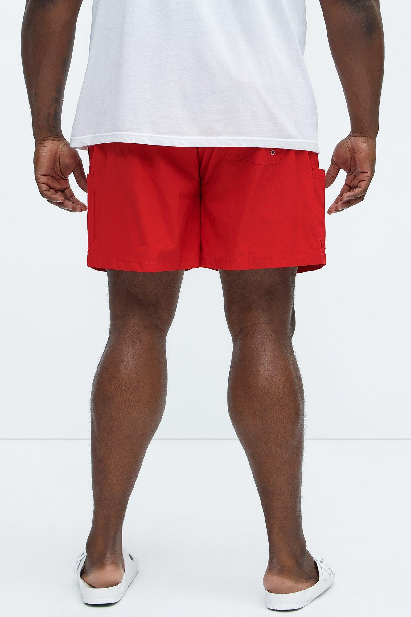 Keeping It Solid Velcro Swim Classic Trunk - Red Product Image