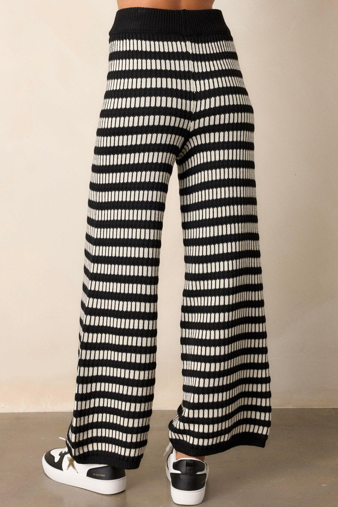 Ether Drift Black & Ivory Stripe Lounge Pants Product Image