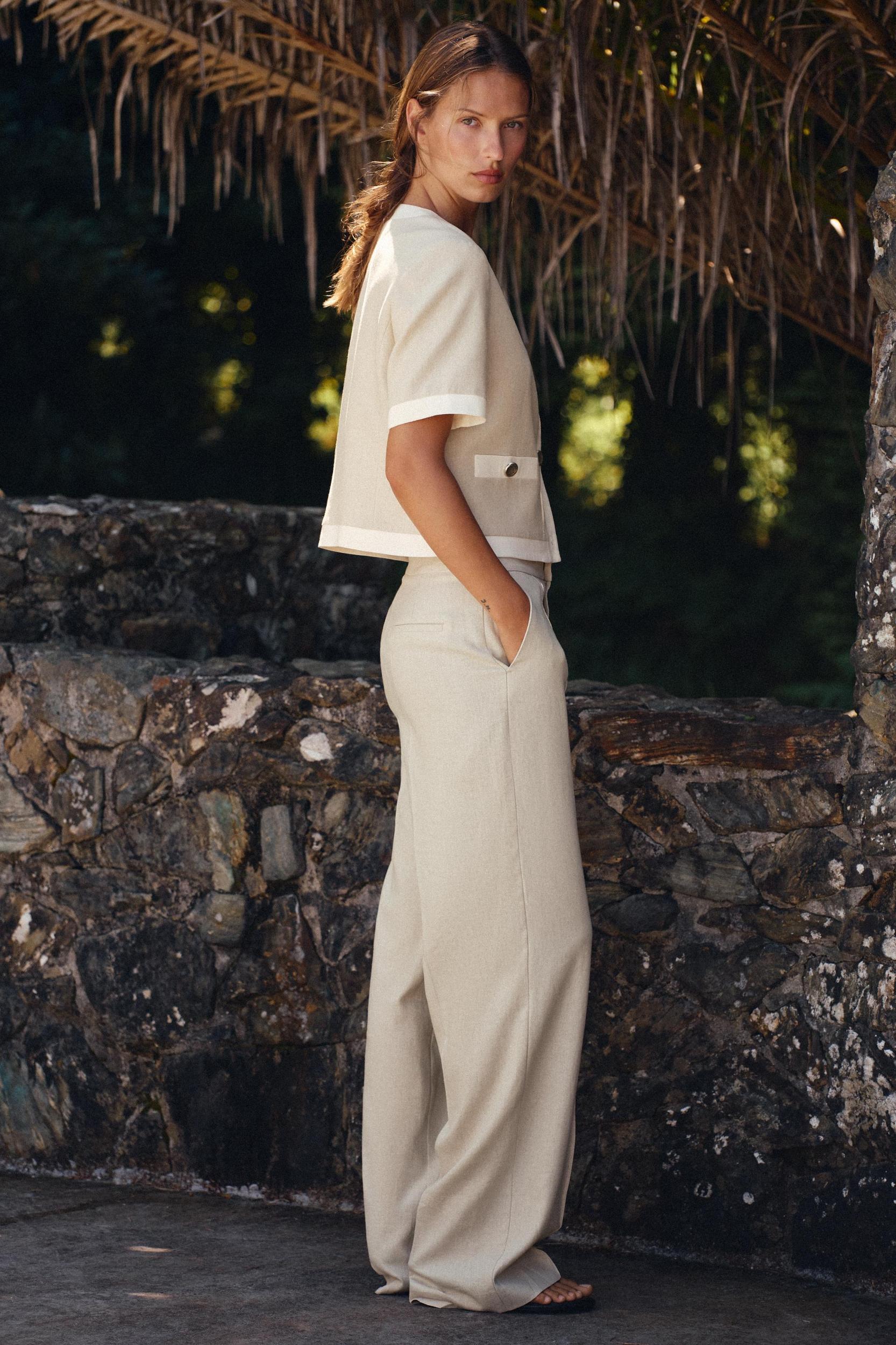 STRAIGHT LEG LINEN PANTS Product Image