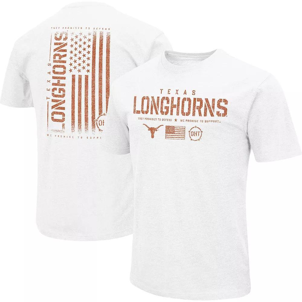 Men's Colosseum White Texas Longhorns OHT Military Appreciation Flag 2.0 T-Shirt, Size: Small Product Image