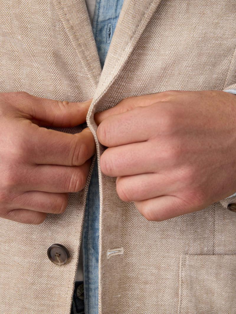Movement™ Linen Blazer - Wolf Sands Herringbone Product Image