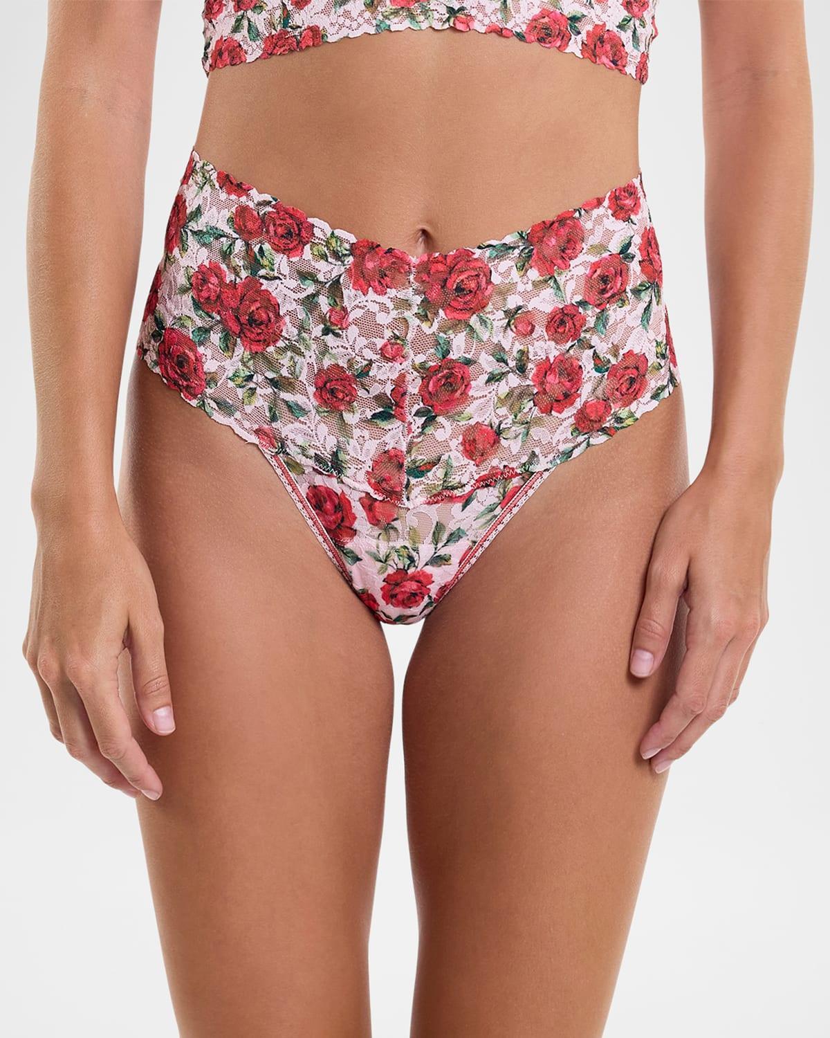 Signature Lace Printed Retro Thong Product Image