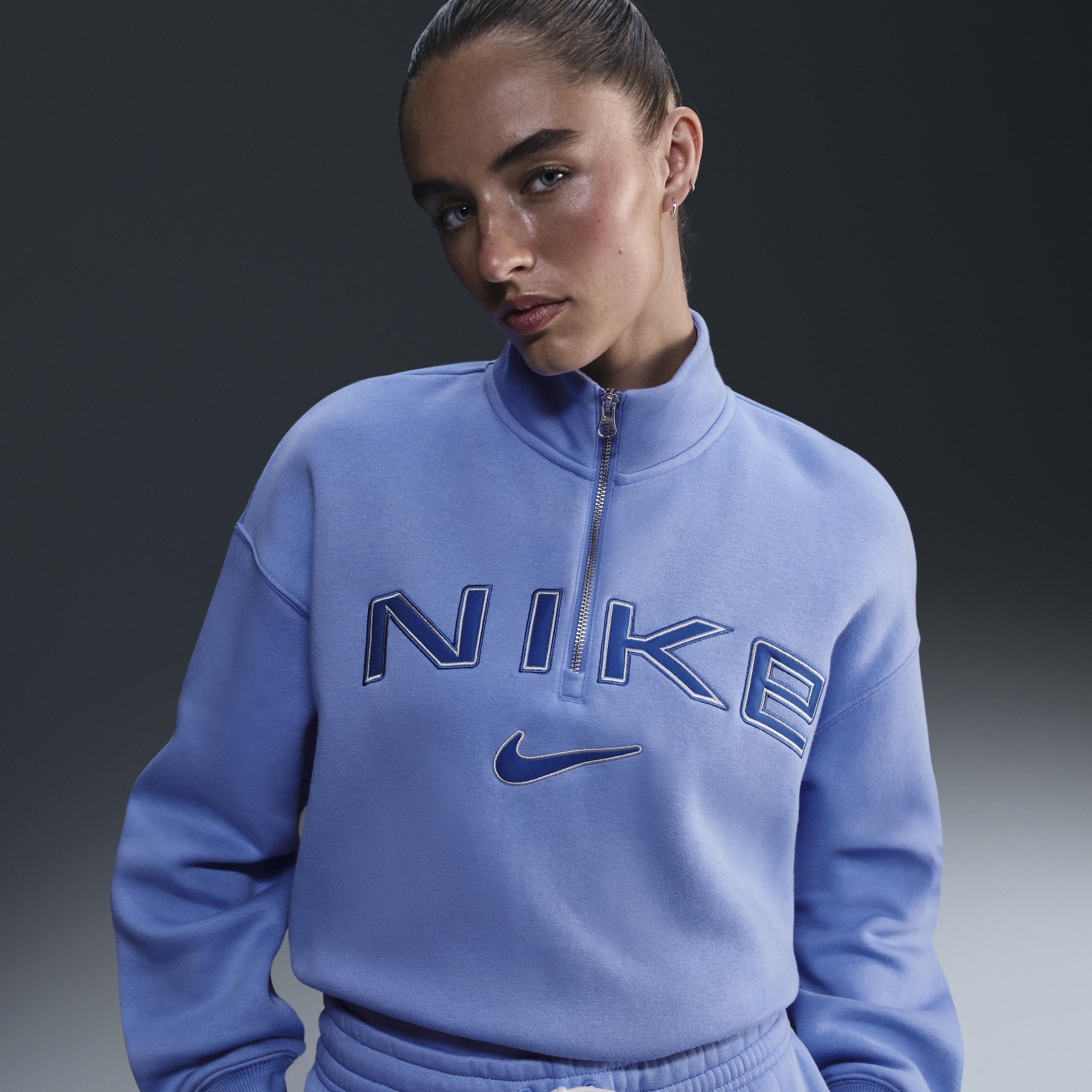 Womens Nike Sportswear Phoenix Fleece Oversized 1/4-Zip Logo Top Product Image