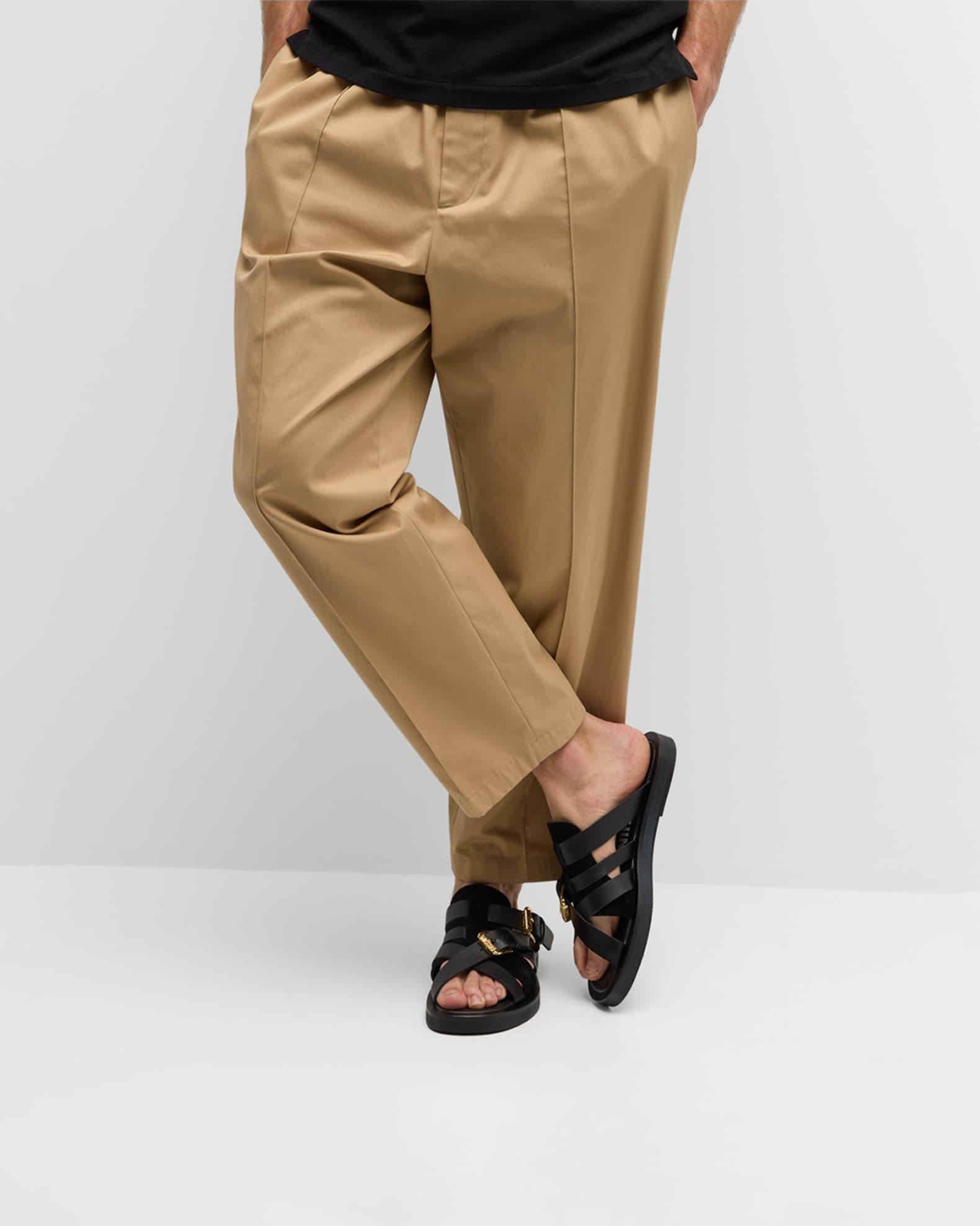 Men's Strappy Leather Slide Sandals Product Image