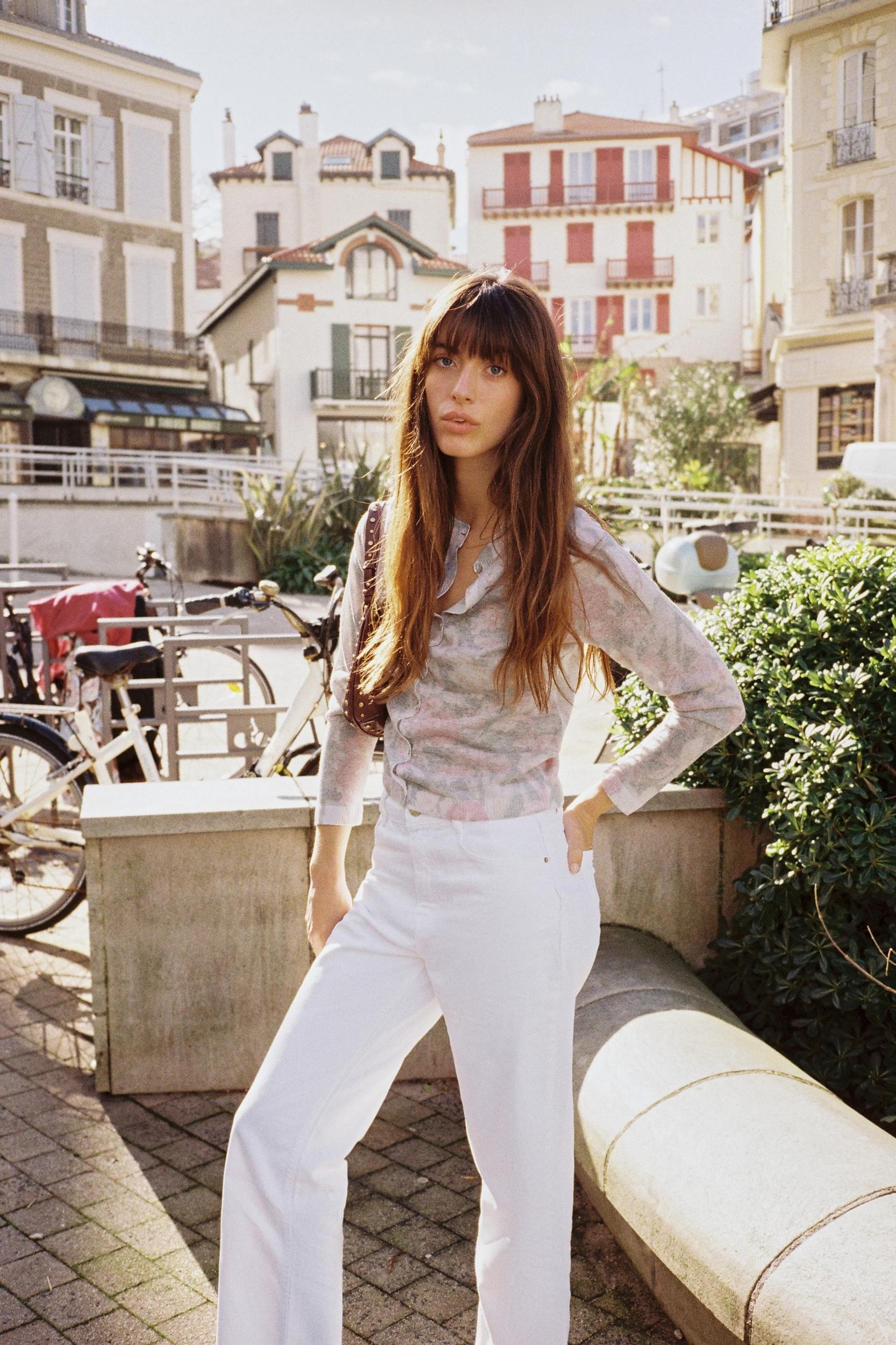 FLORAL PRINT KNIT JACKET Product Image